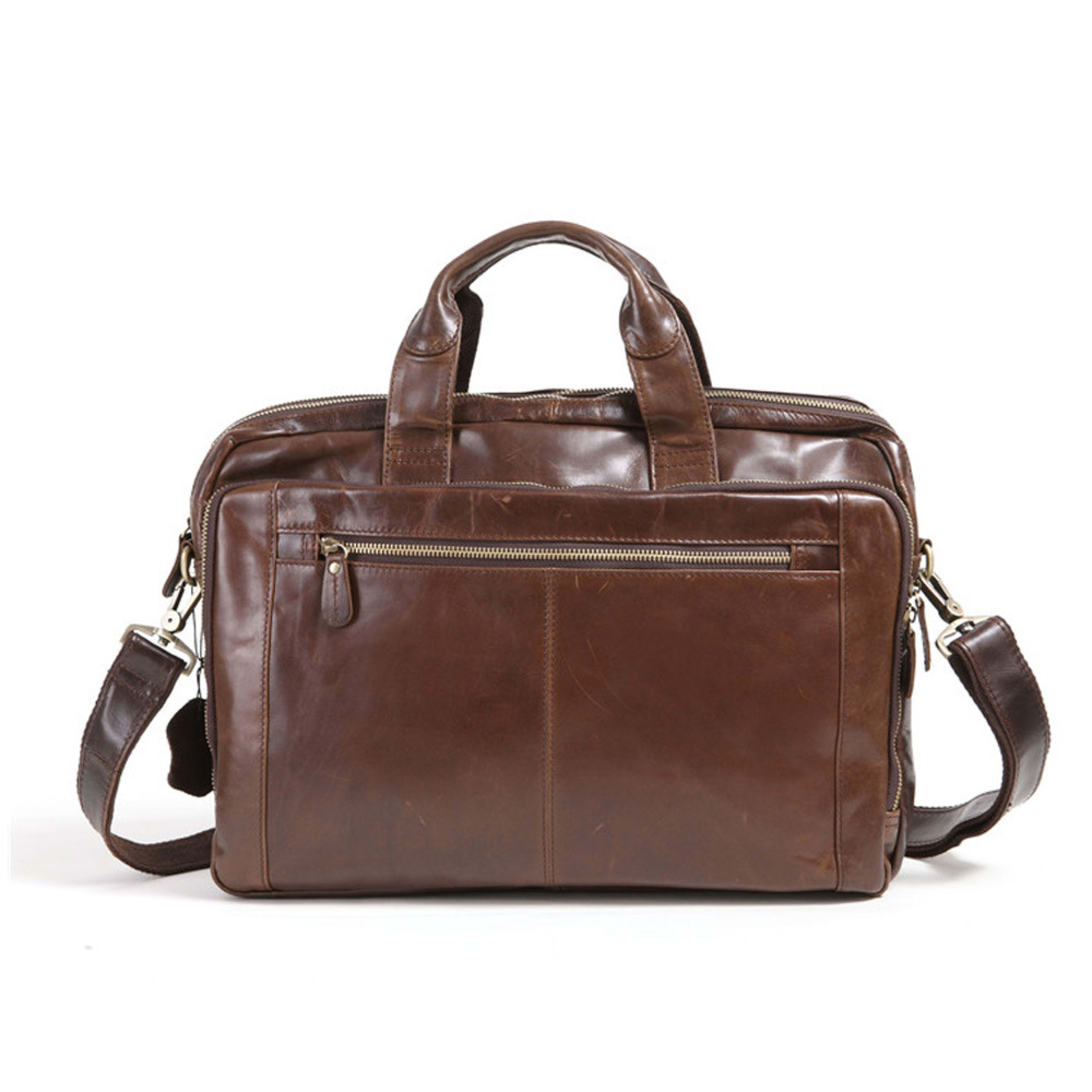 New Men's First Layer Cowhide Business Briefcase Computer 2