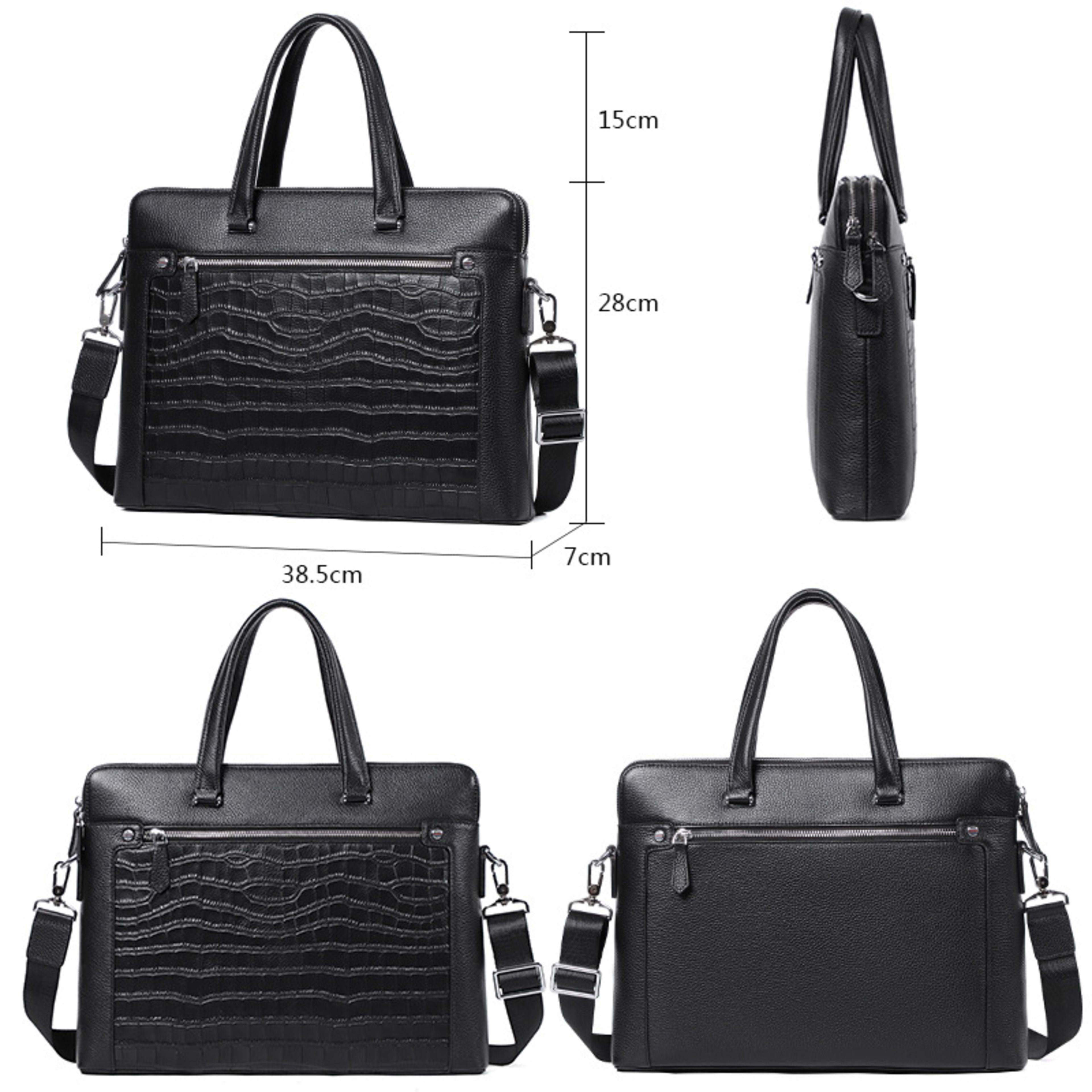 Double Zipper Compartment Briefcase For Men 2