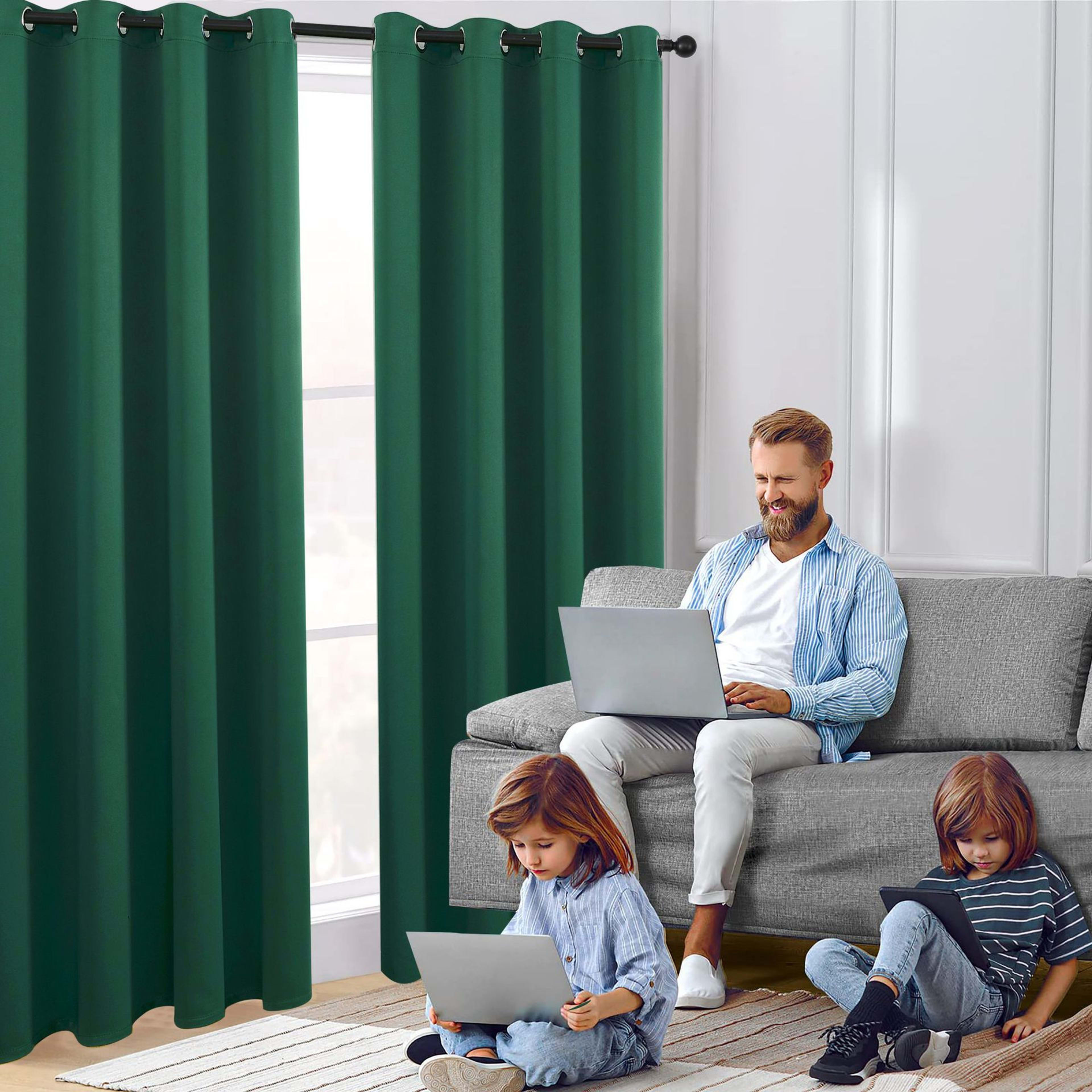 Amazon Cross-border Curtain Thickened Non-glossy Fabric Curtain Sun-blocking Heat-insulating Shade Wholesale Modern Mini 11