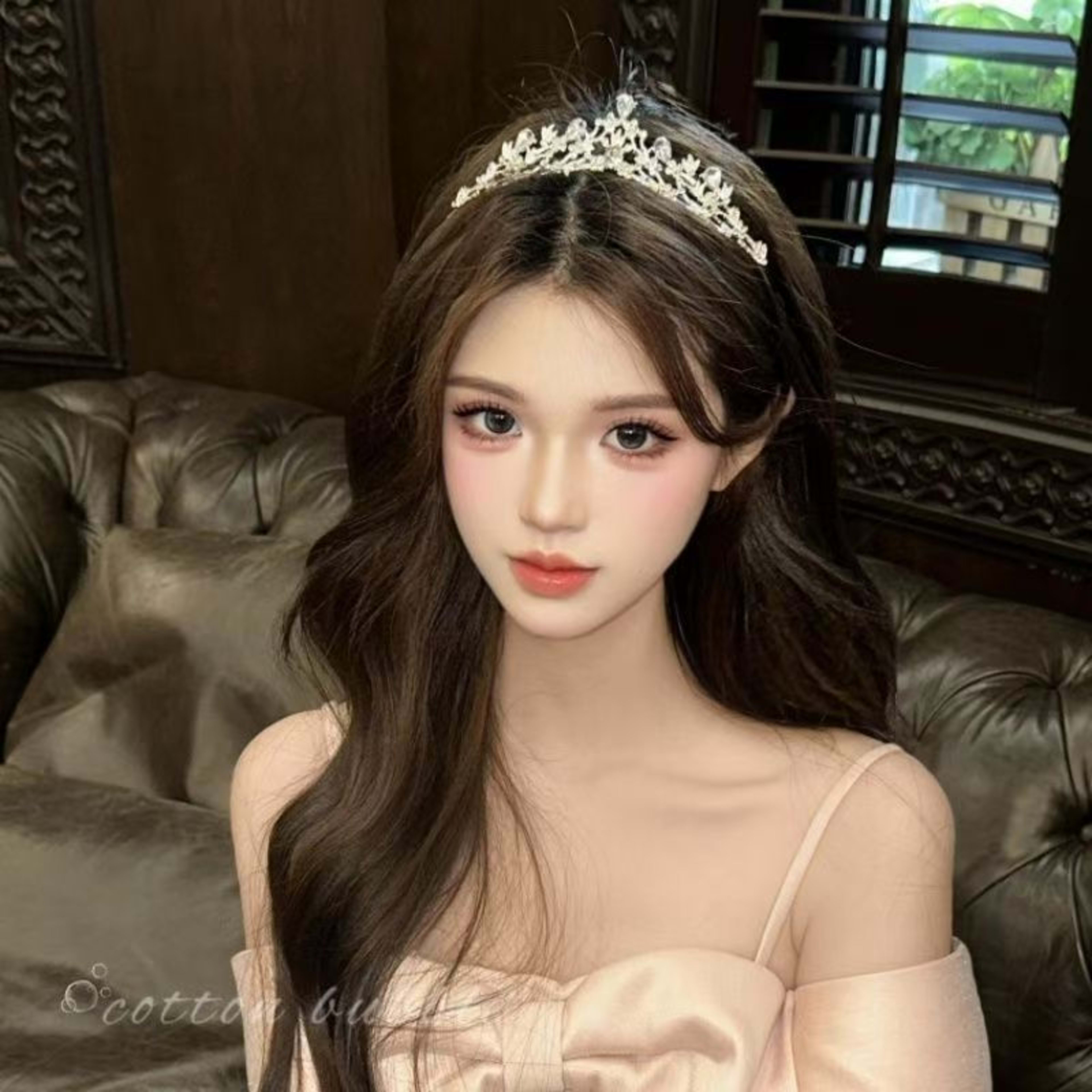 Rhinestone Bridal Crown Headband Flower Diamond High-End Headpiece 6