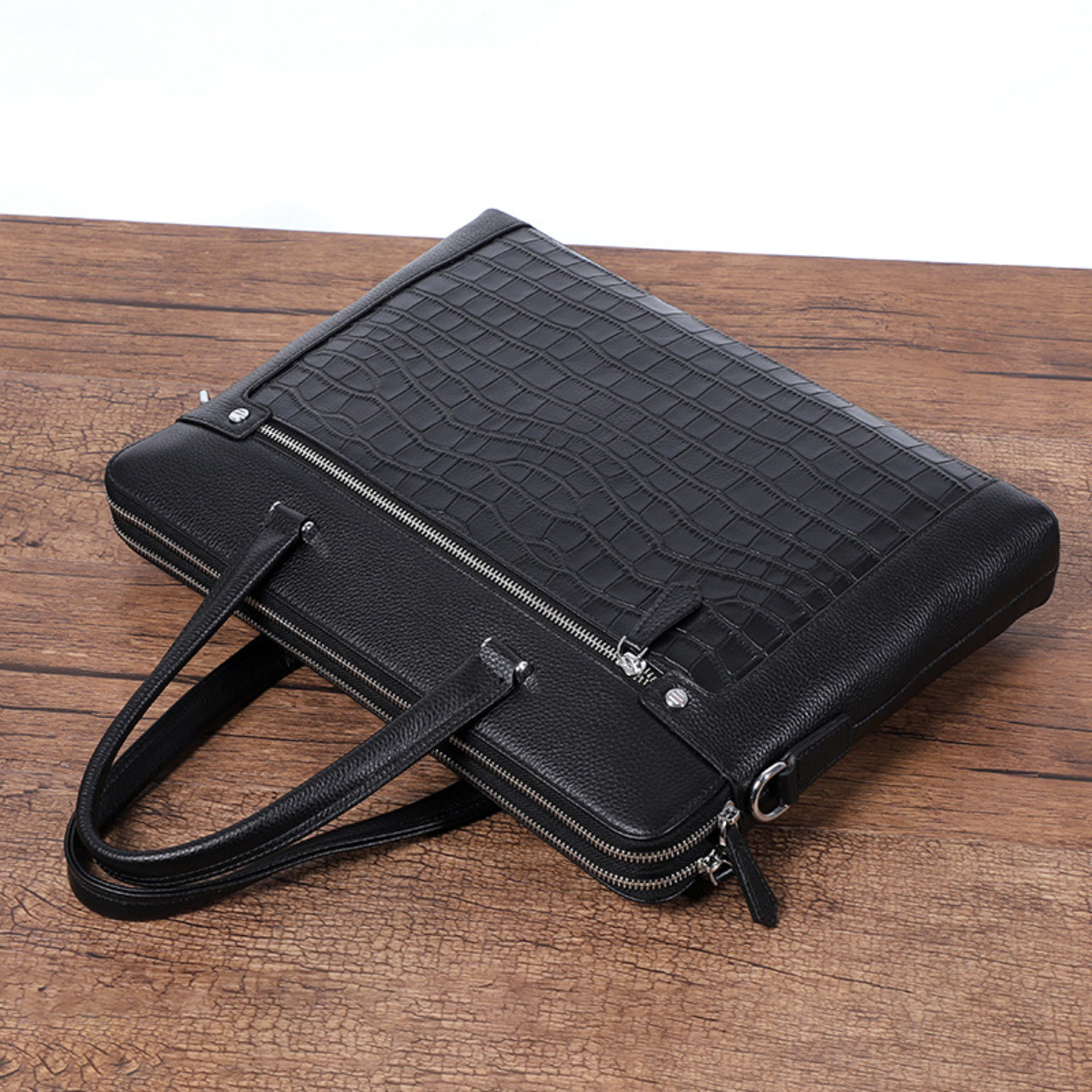 Double Zipper Compartment Briefcase For Men 6
