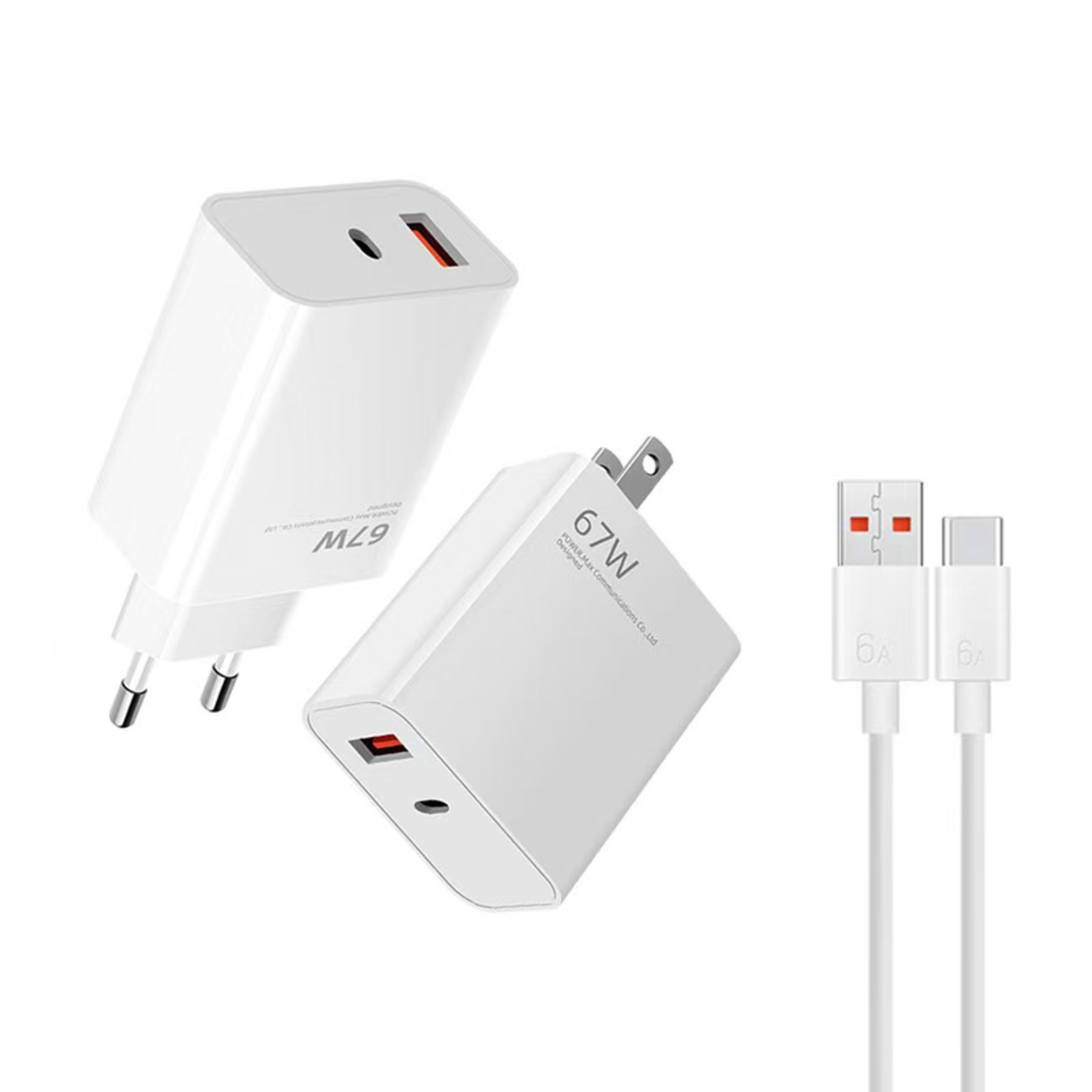 67W Mobile Phone Charger 120W Fast Charging Head Set Data Cable 1
