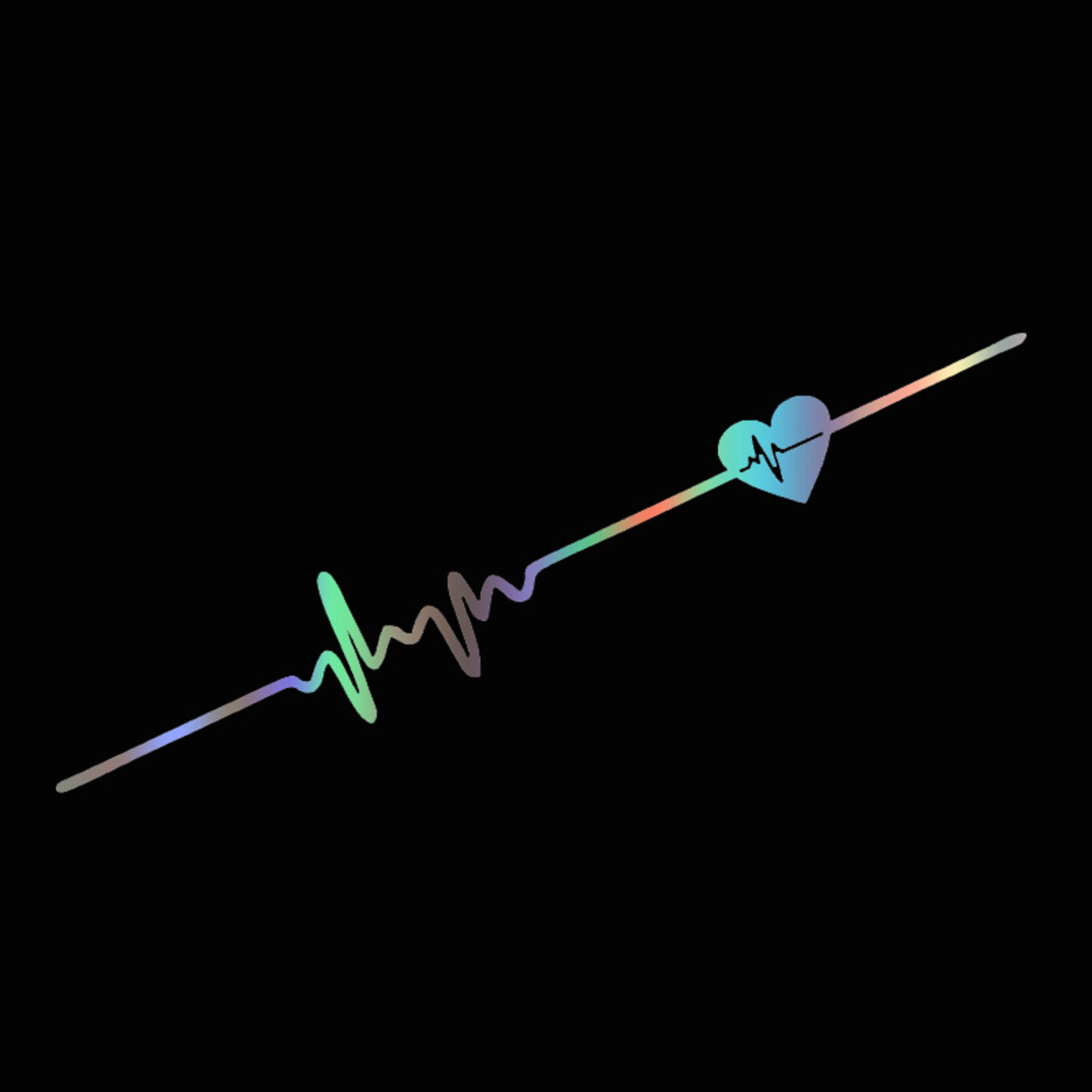Car ECG Creative Heartbeat Motorcycle Body Bumper Decorative Stickers 7