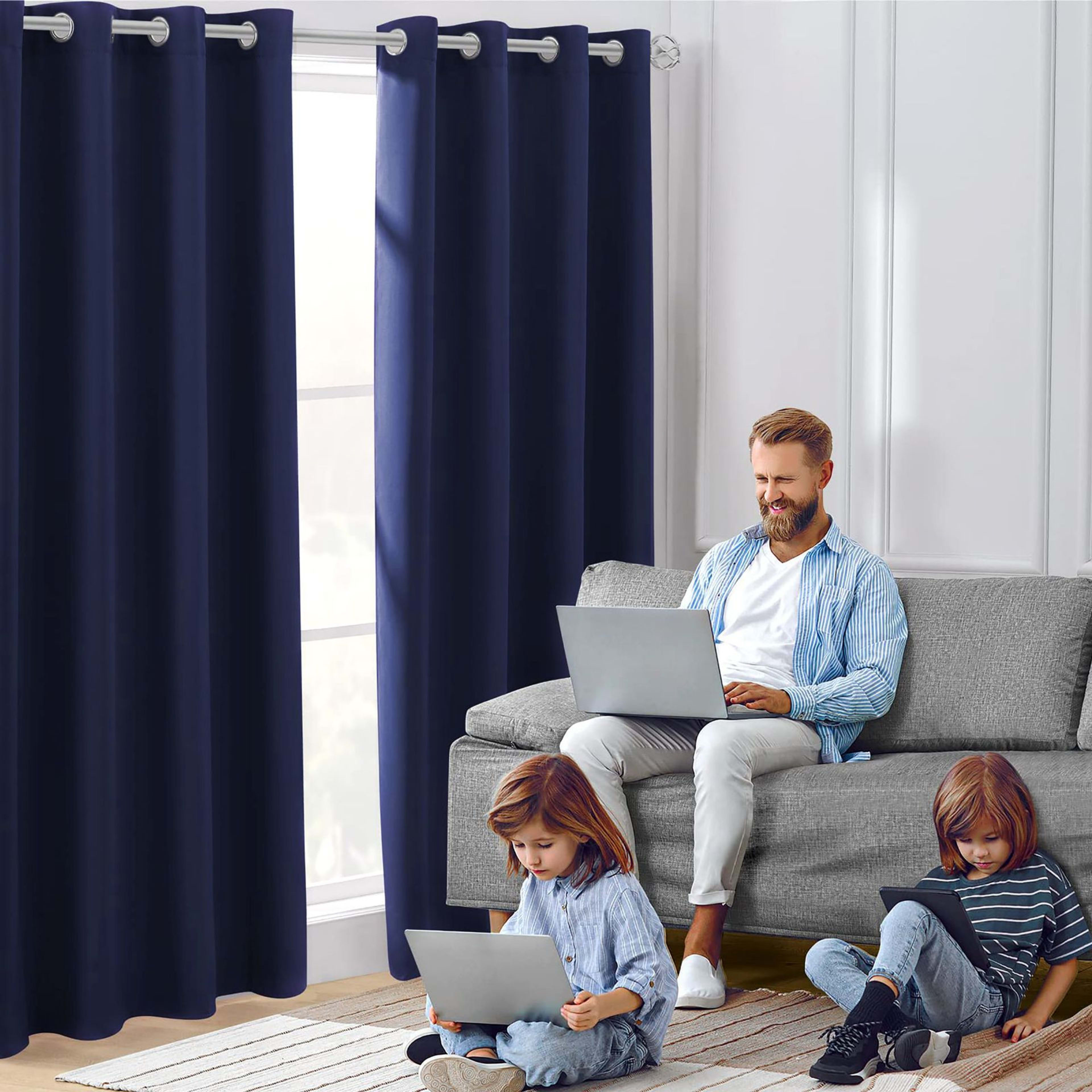 Amazon Cross-border Curtain Thickened Non-glossy Fabric Curtain Sun-blocking Heat-insulating Shade Wholesale Modern Mini 4