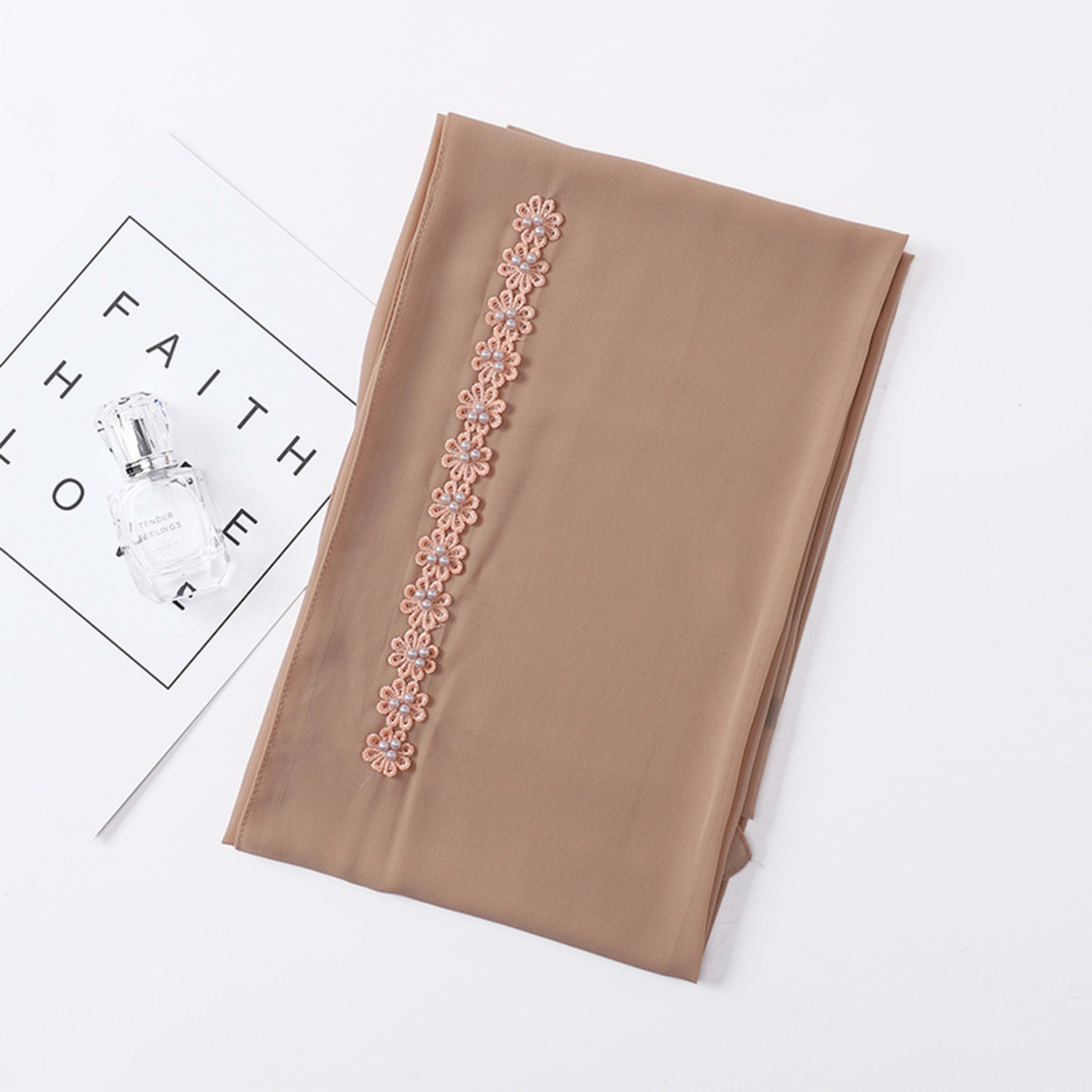 Pearl Chiffon Nail Pearl Decorative Headscarf 20