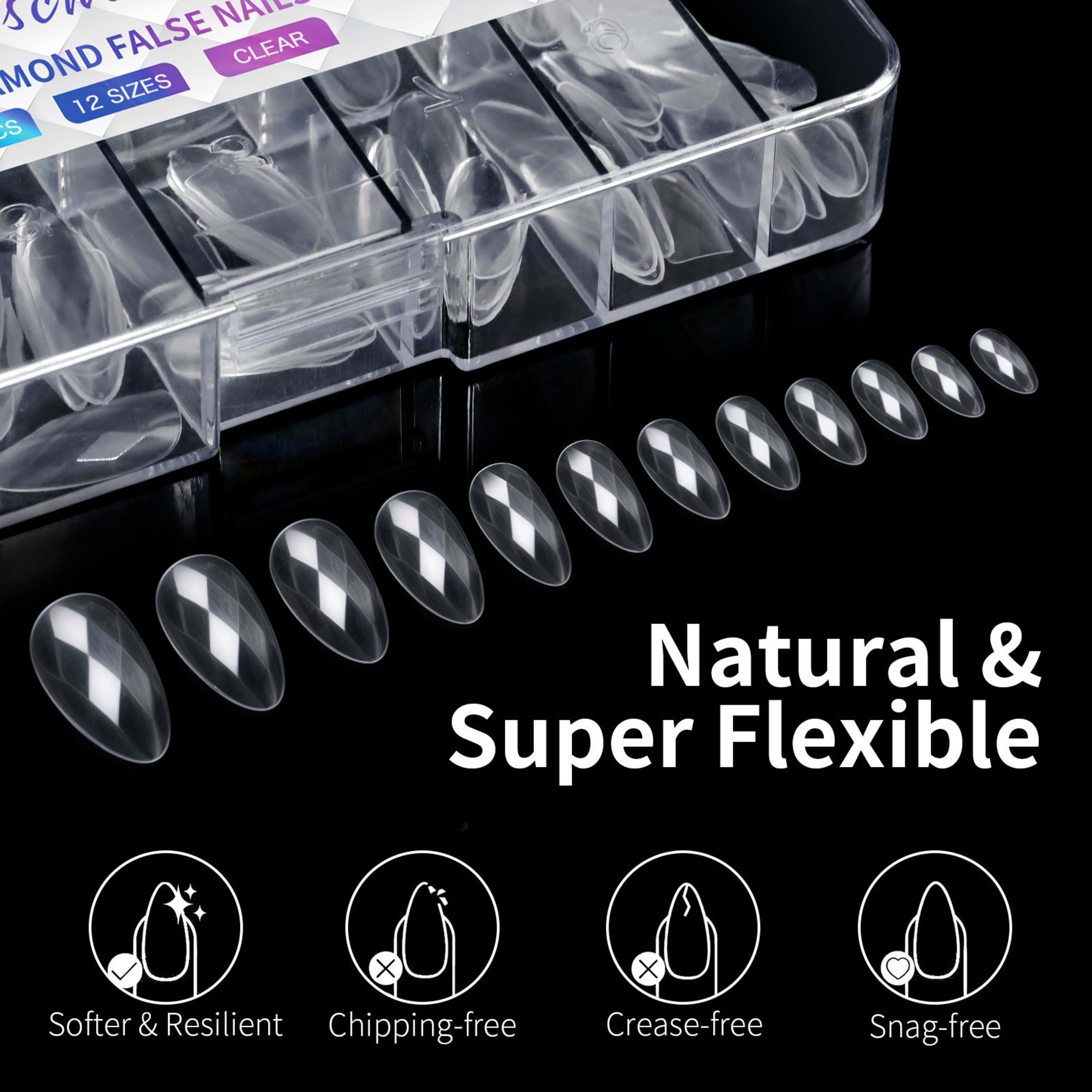 3D Diamond Wear Long Shaping Nail Tip 1