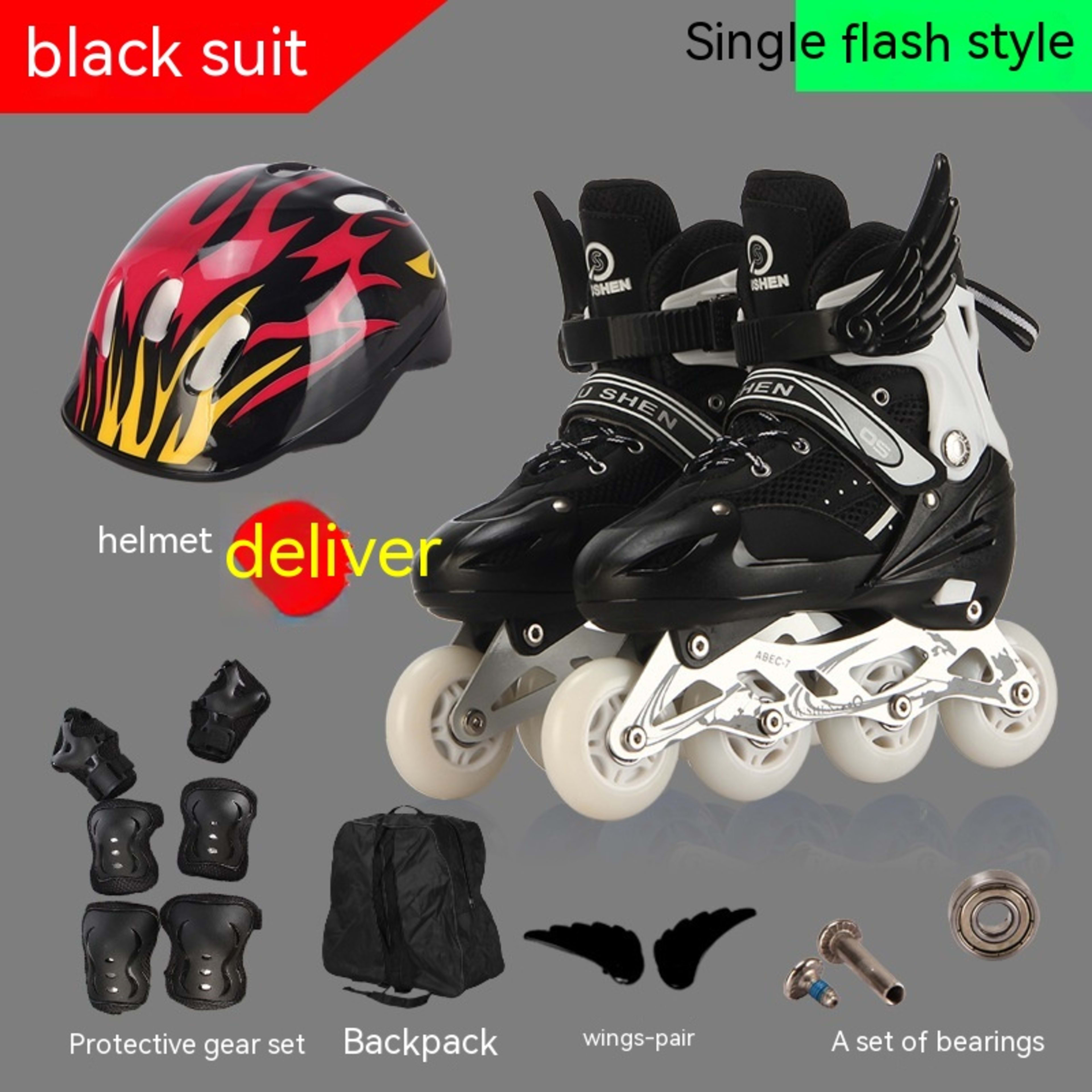 PU Single Adjustable Children The Skating Shoes 4