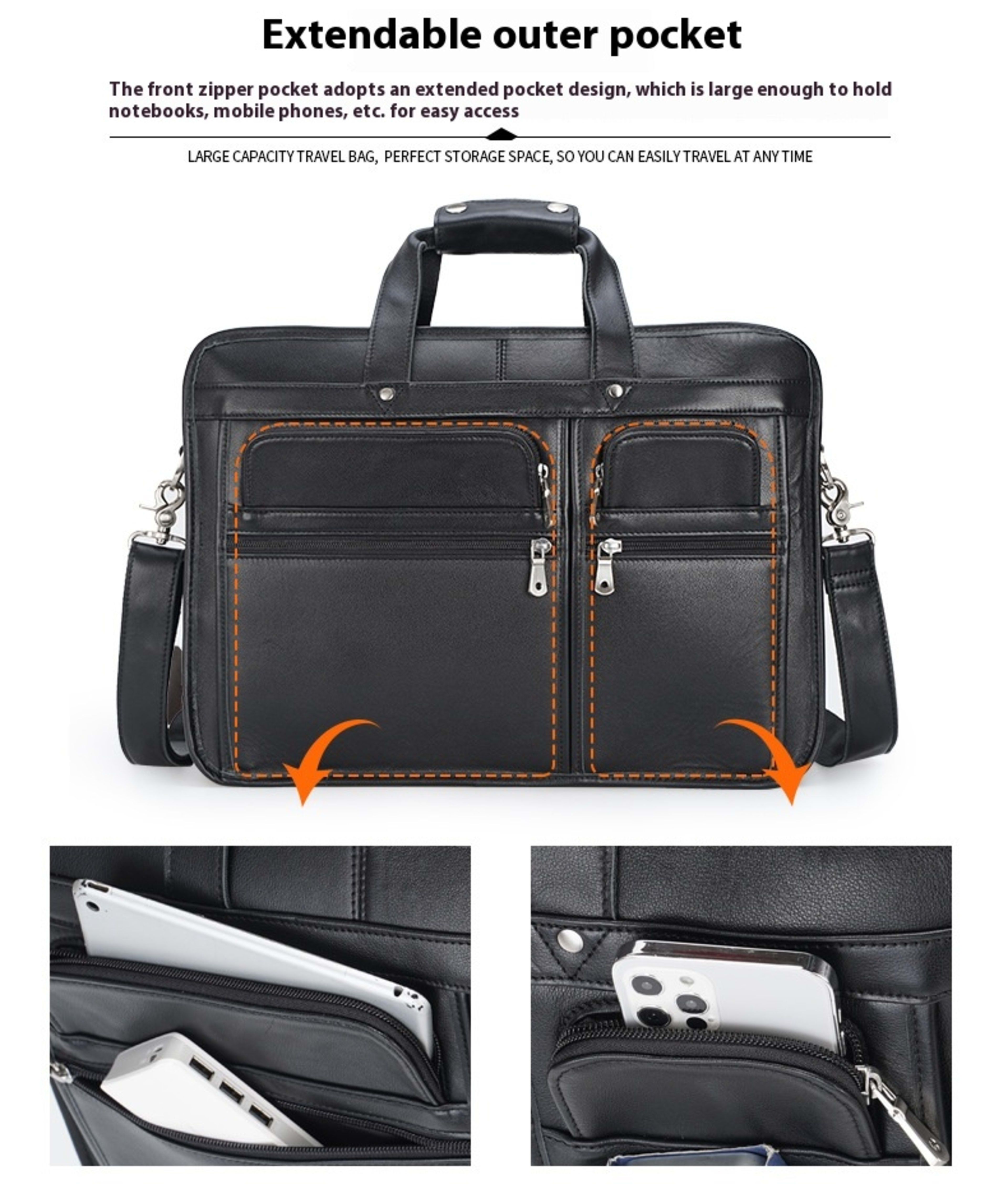 Tiding Leather Leather Business First Layer Cowhide 17-inch Laptop Bag 16