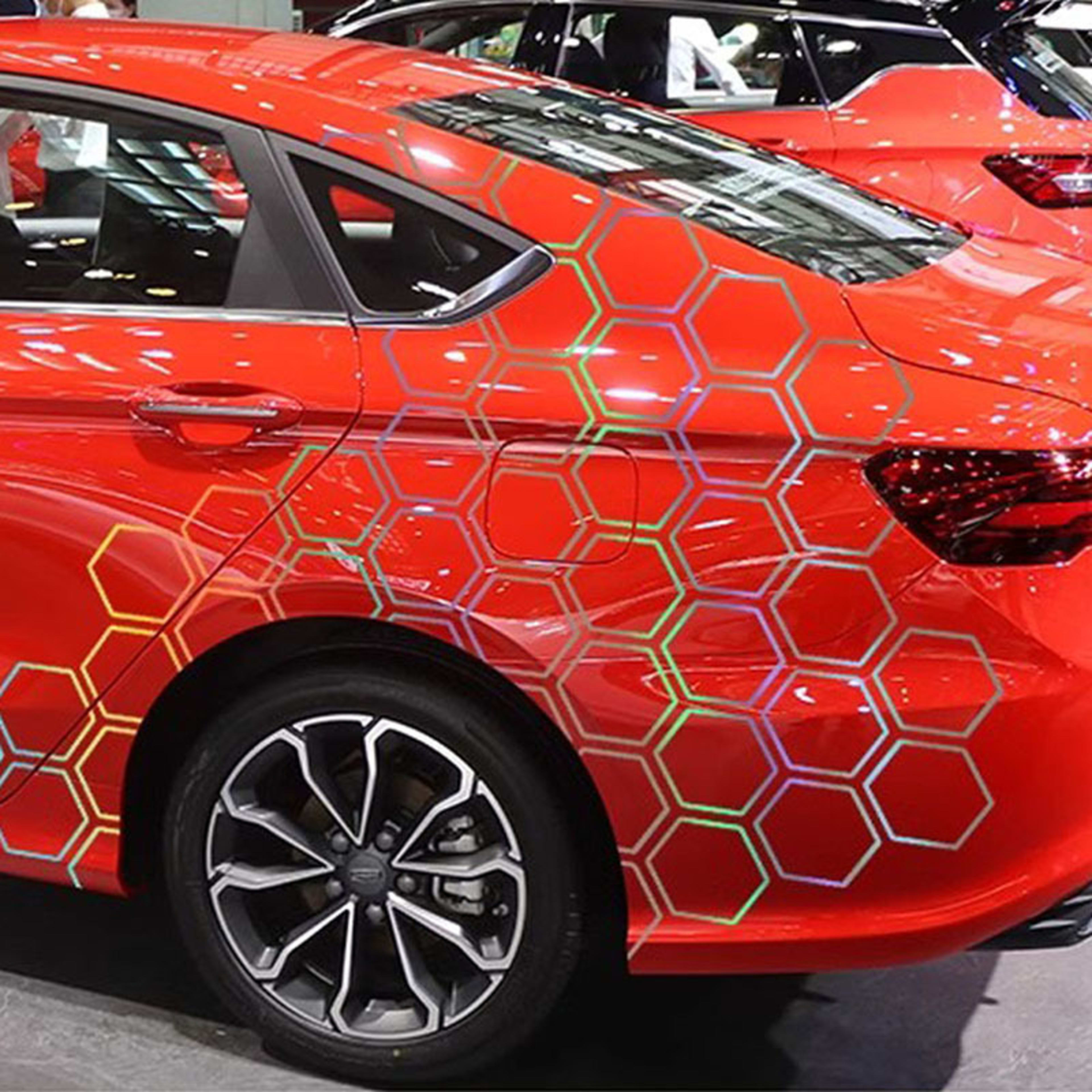 Reflective Car Body Stickers Hexagon Pattern 2