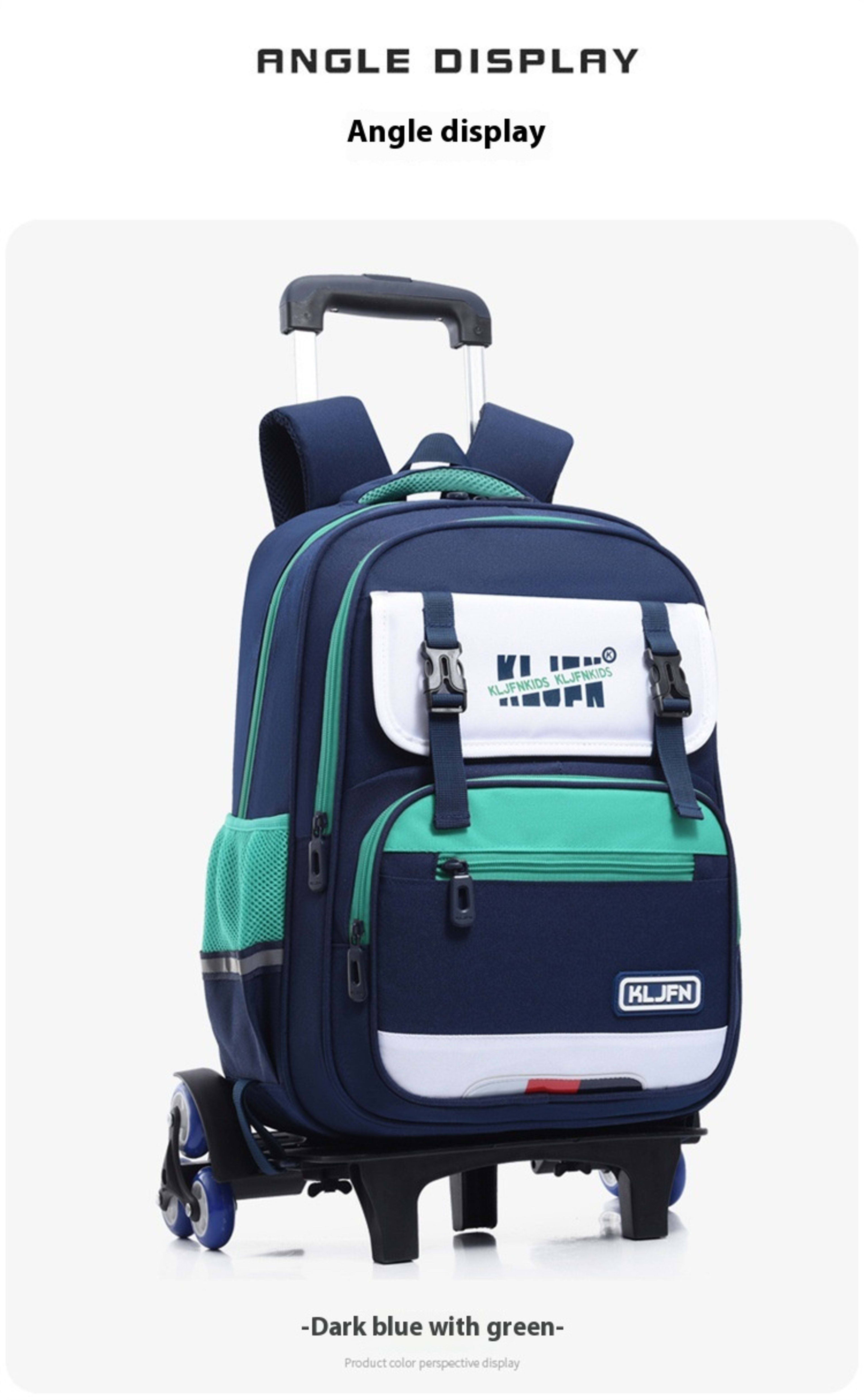 Children's Trolley Lightweight Shoulder Pad Wear-resistant Large Capacity Spine Protection Backpack Waterproof 45