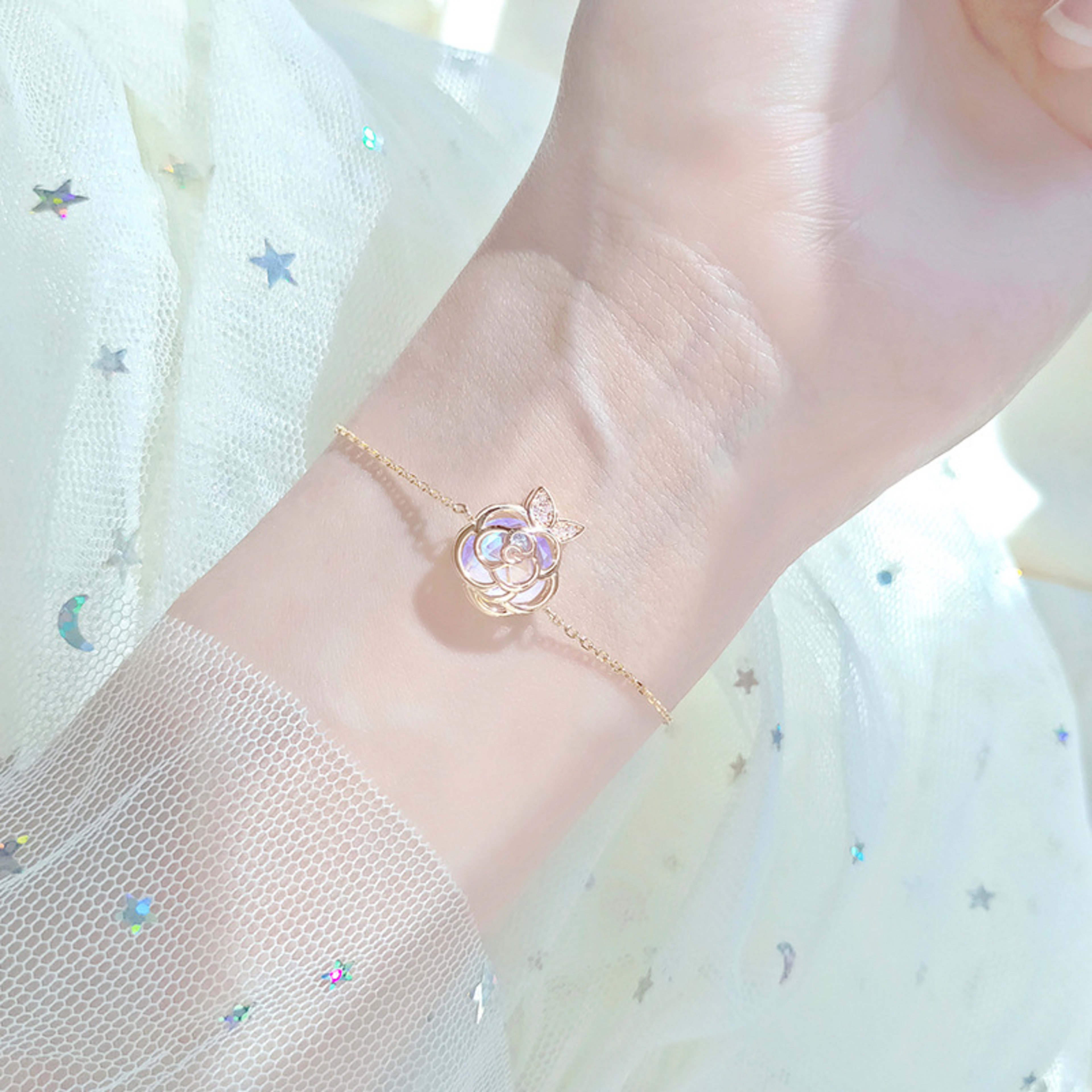 Camellia Advanced Design Sense Niche Gentle Flower Collarbone Necklace Bracelet 11