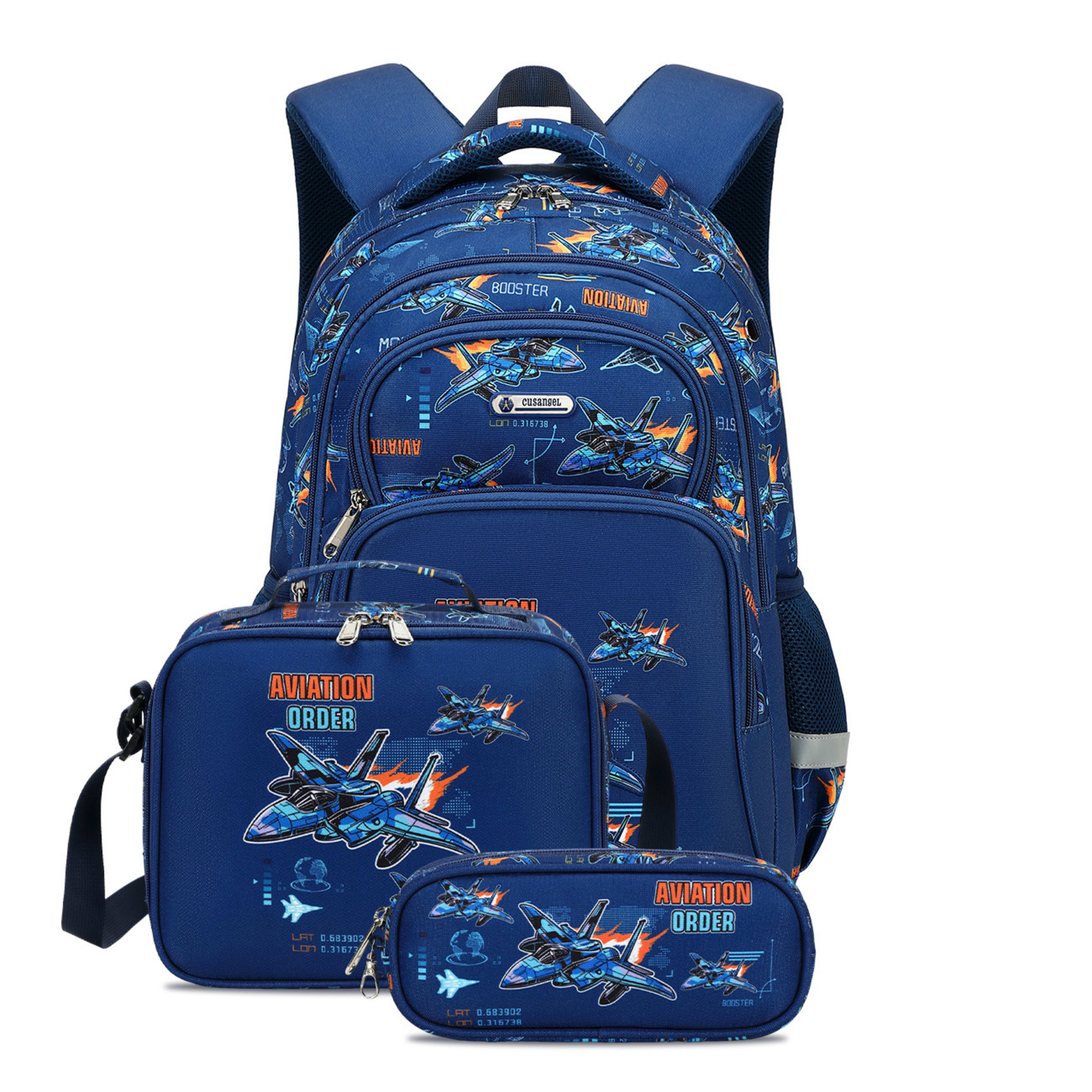 Three-Piece Set Childrens High-Capacity Backpack 6