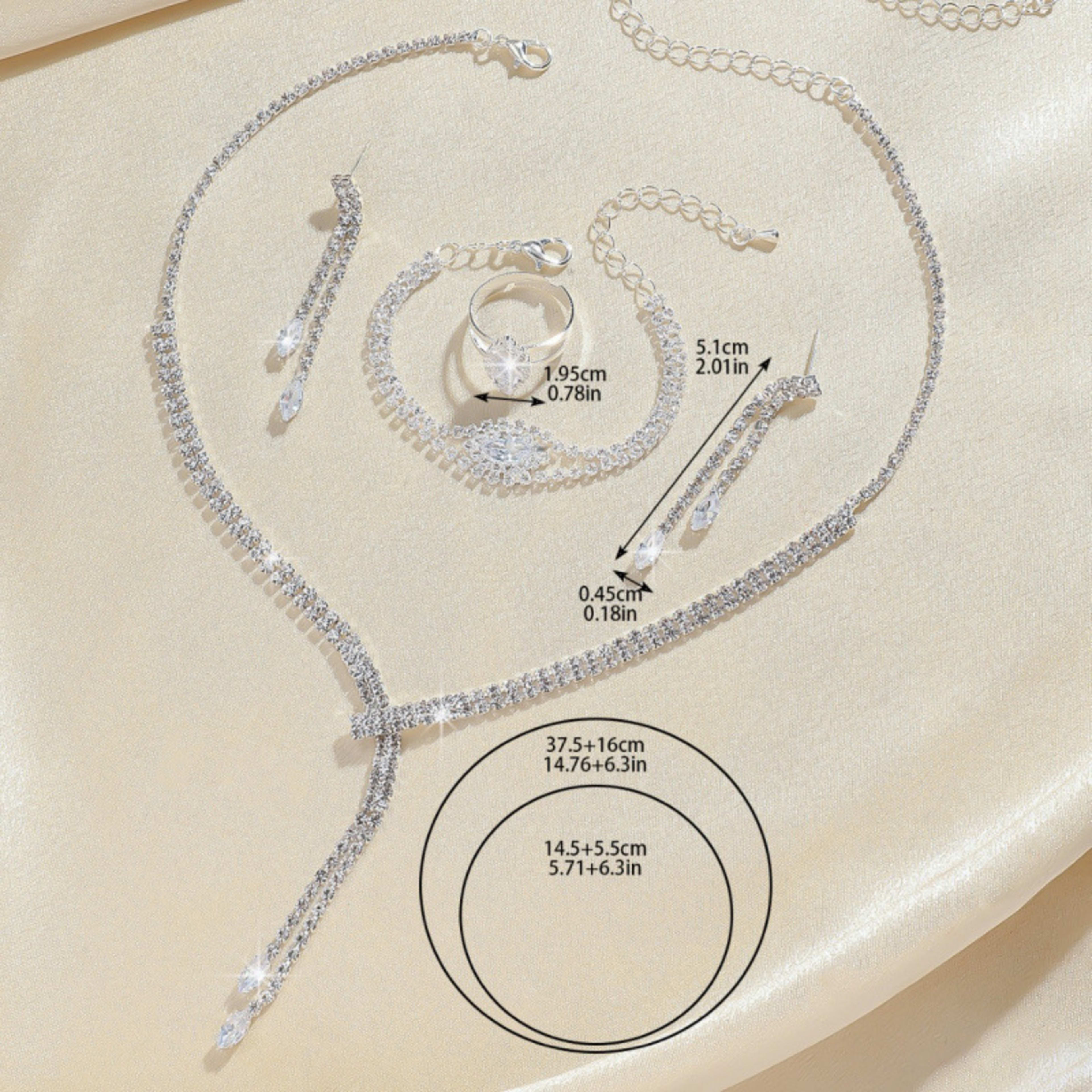 Fashion Simple Necklace Earring Bracelet Four-piece Set 1