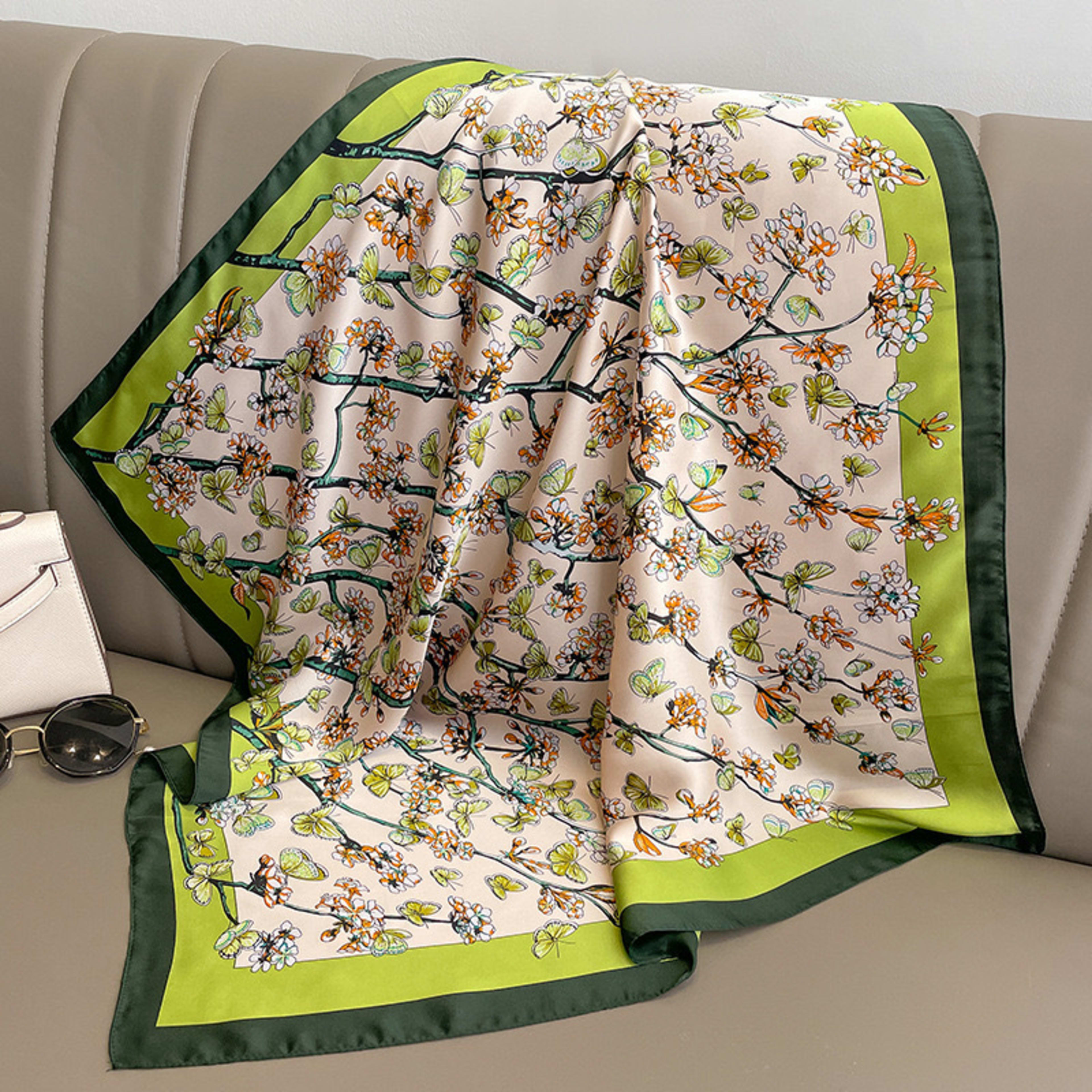 Creative Exotic-print Versatile Silk Scarf 18