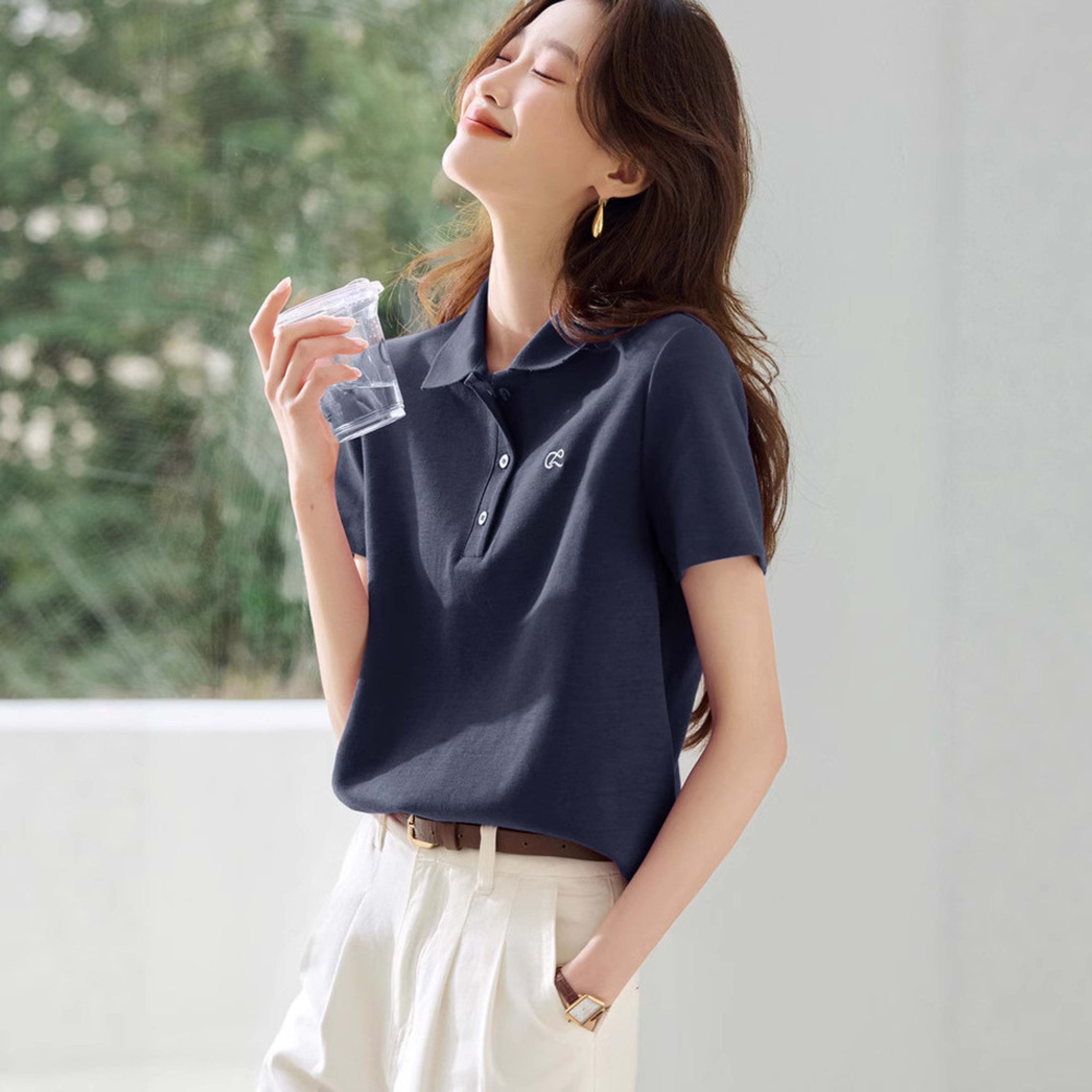 Turn-Down Collar Polo Shirt 5