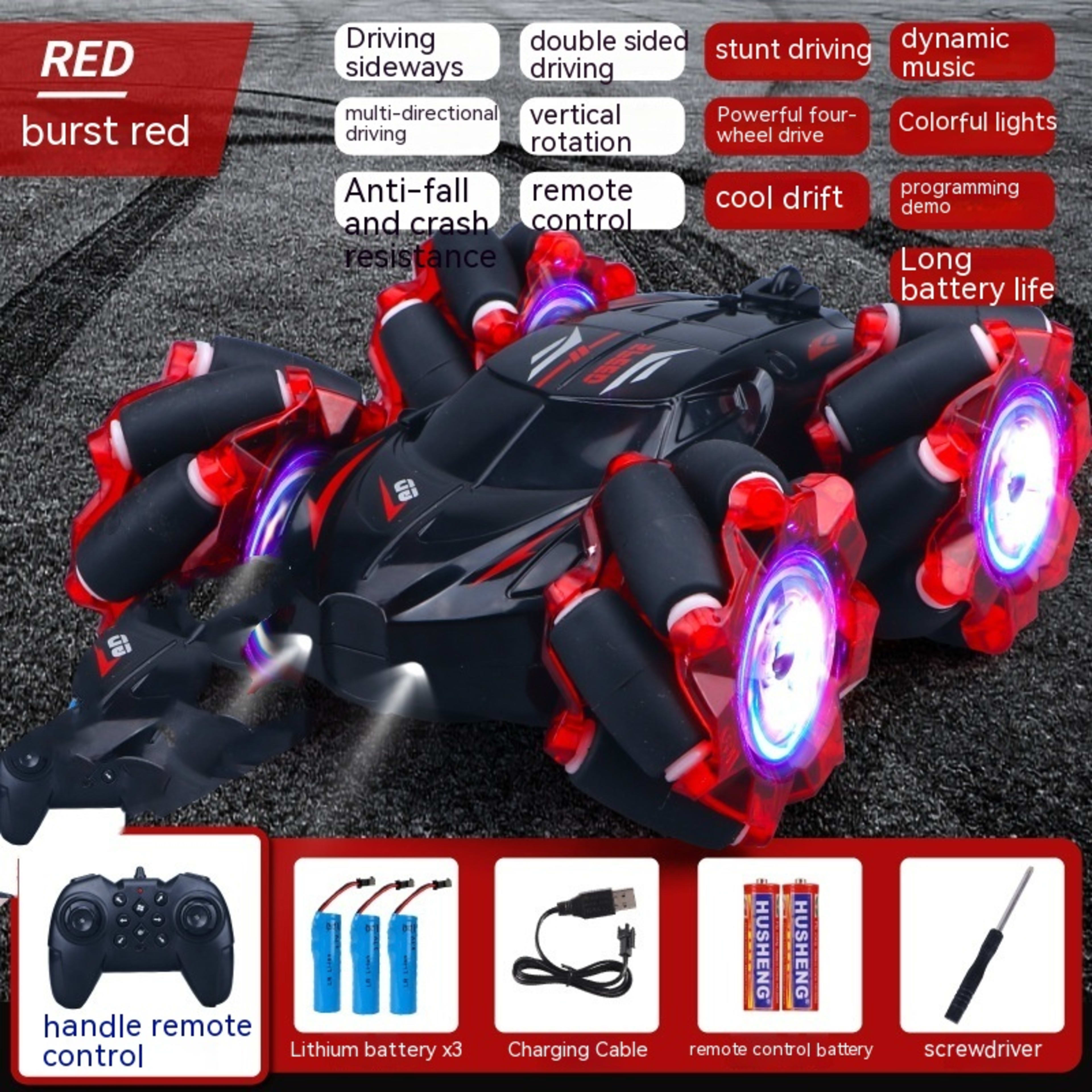 24G High-speed Wireless Remote Control Car Light Music Four-wheel Drive Double-sided Driving Flip Rotating Drift Car Stu 1