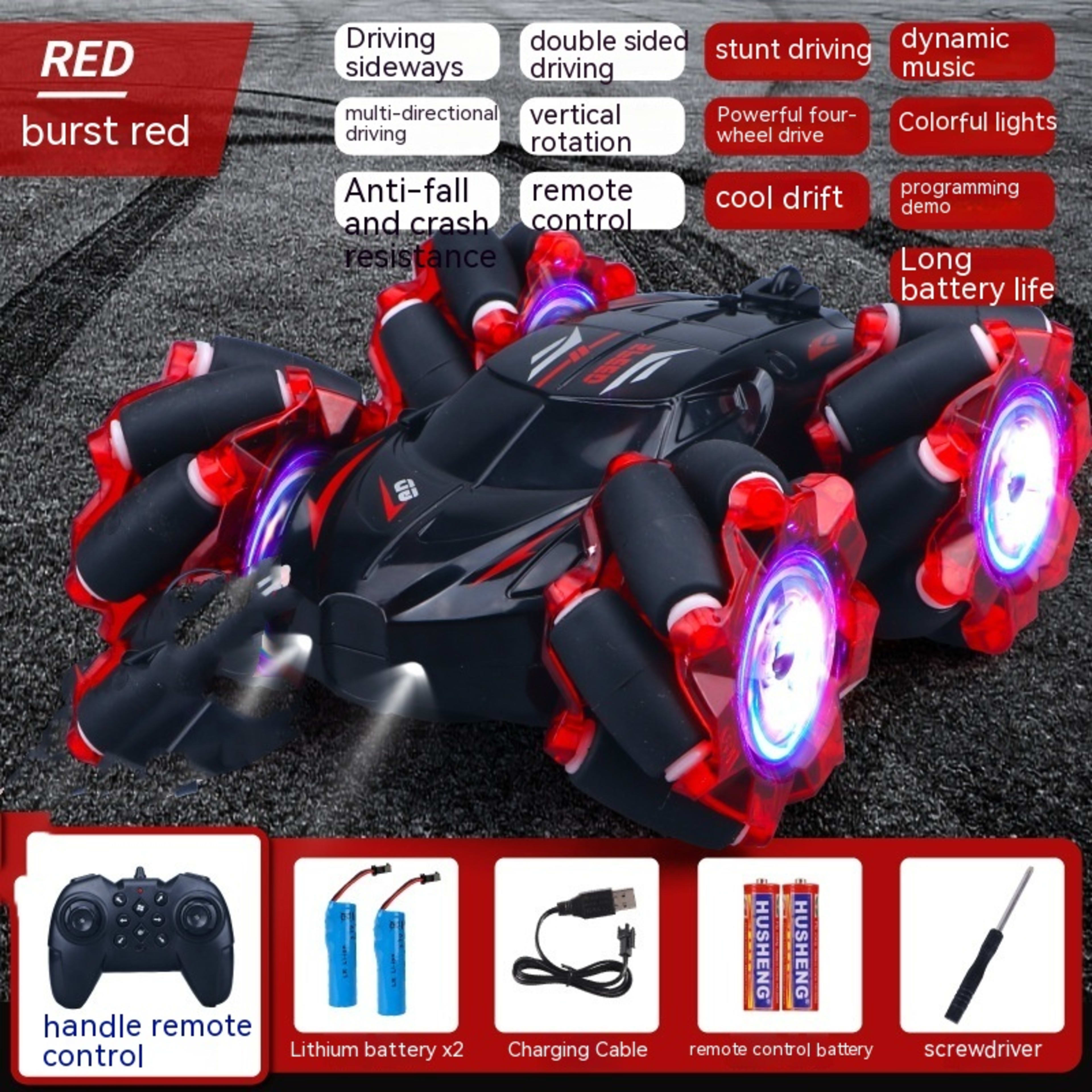 24G High-speed Wireless Remote Control Car Light Music Four-wheel Drive Double-sided Driving Flip Rotating Drift Car Stu 11