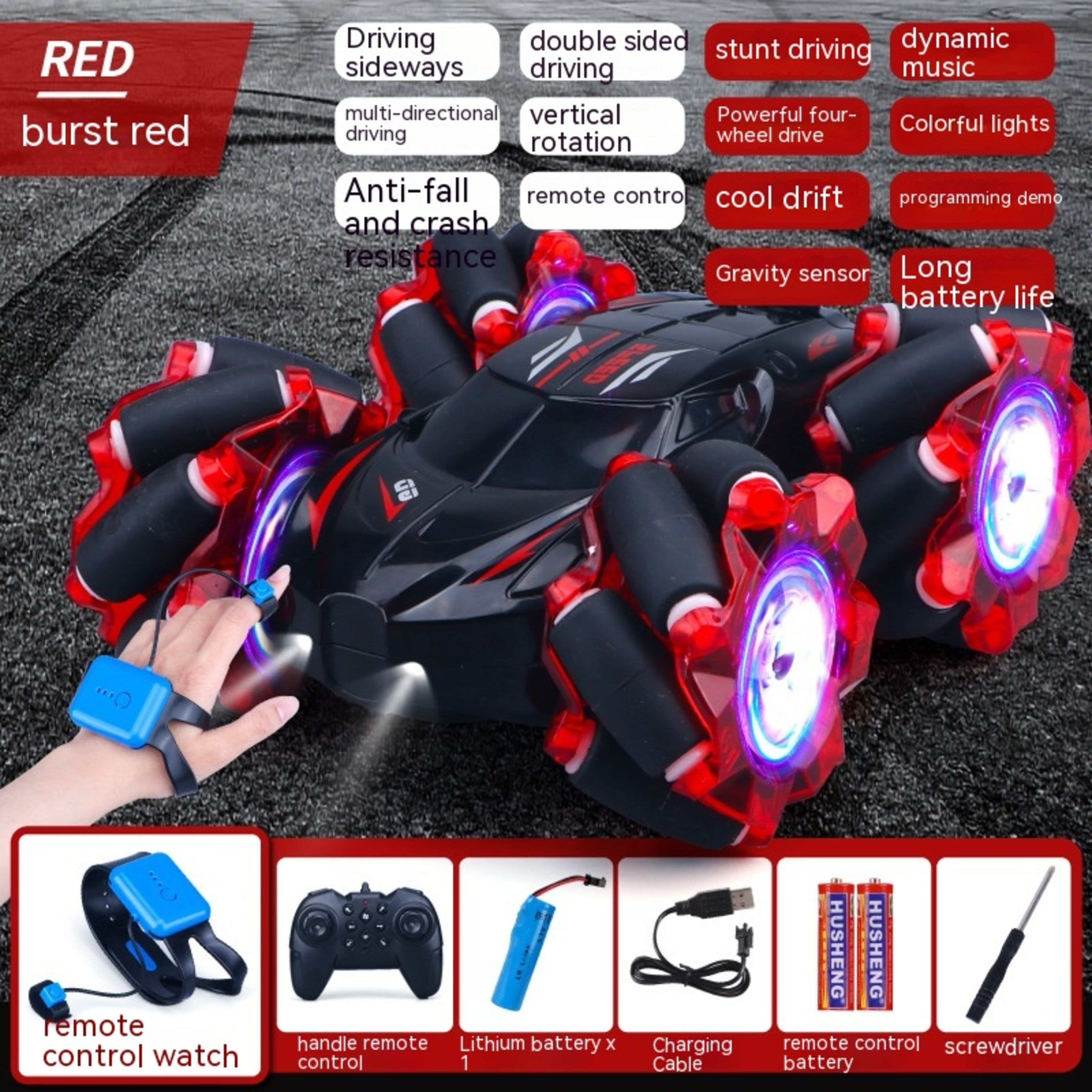24G High-speed Wireless Remote Control Car Light Music Four-wheel Drive Double-sided Driving Flip Rotating Drift Car Stu 6