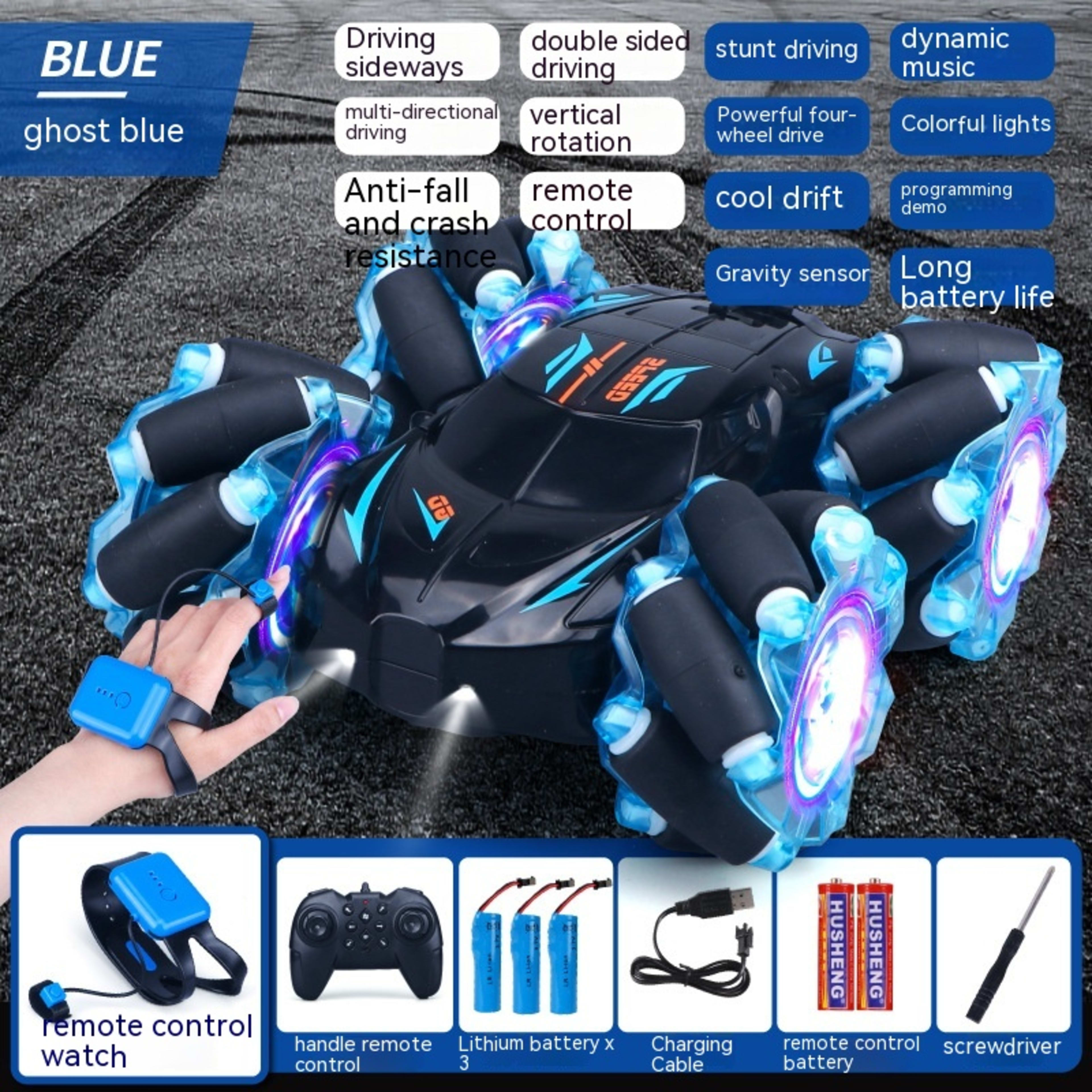 24G High-speed Wireless Remote Control Car Light Music Four-wheel Drive Double-sided Driving Flip Rotating Drift Car Stu 13