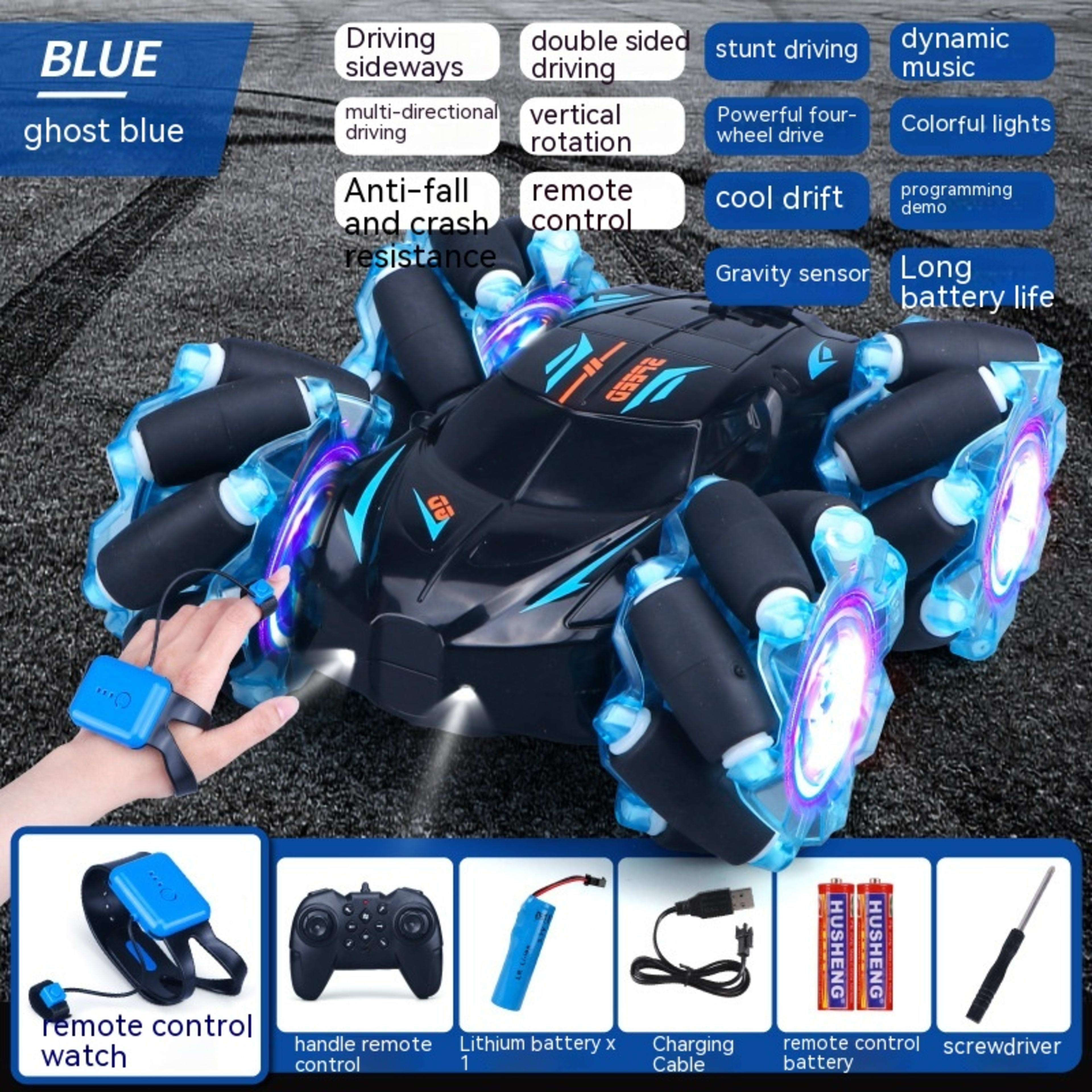 24G High-speed Wireless Remote Control Car Light Music Four-wheel Drive Double-sided Driving Flip Rotating Drift Car Stu 5