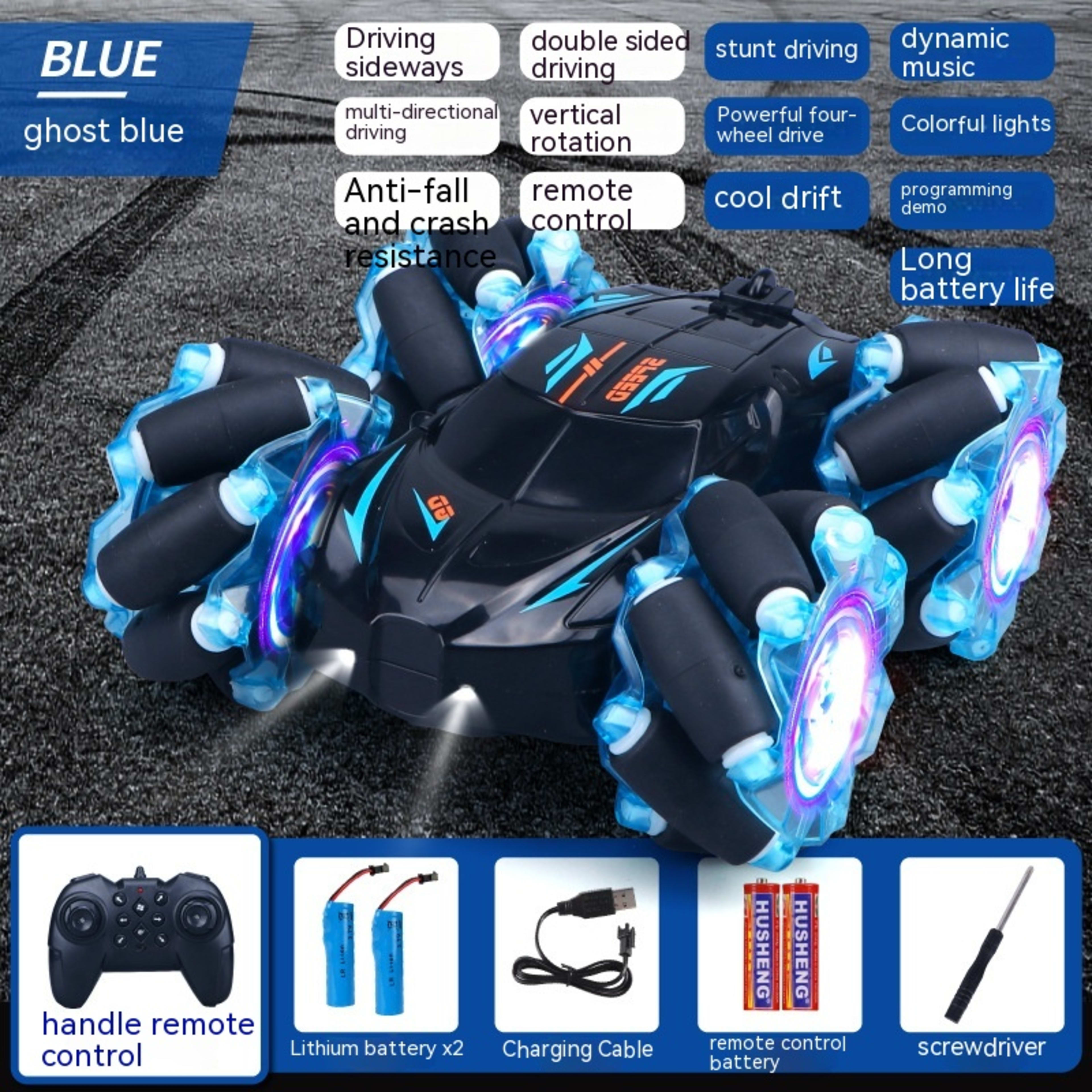 24G High-speed Wireless Remote Control Car Light Music Four-wheel Drive Double-sided Driving Flip Rotating Drift Car Stu 7