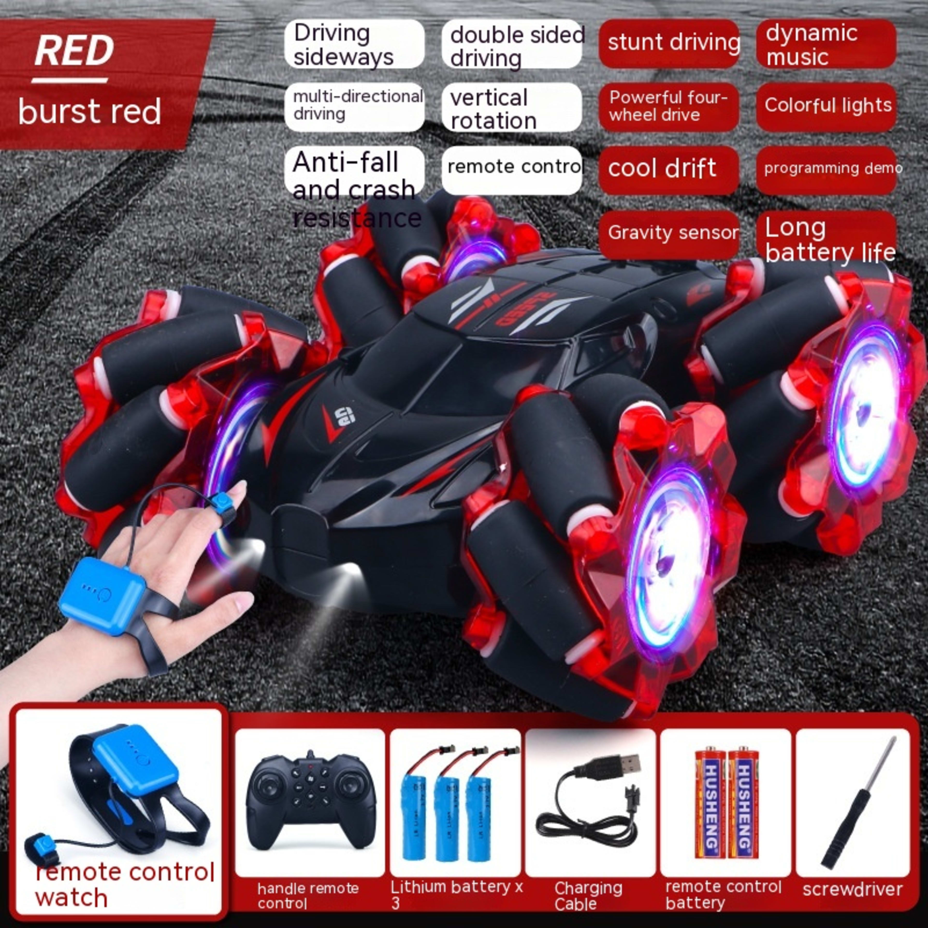 24G High-speed Wireless Remote Control Car Light Music Four-wheel Drive Double-sided Driving Flip Rotating Drift Car Stu 9