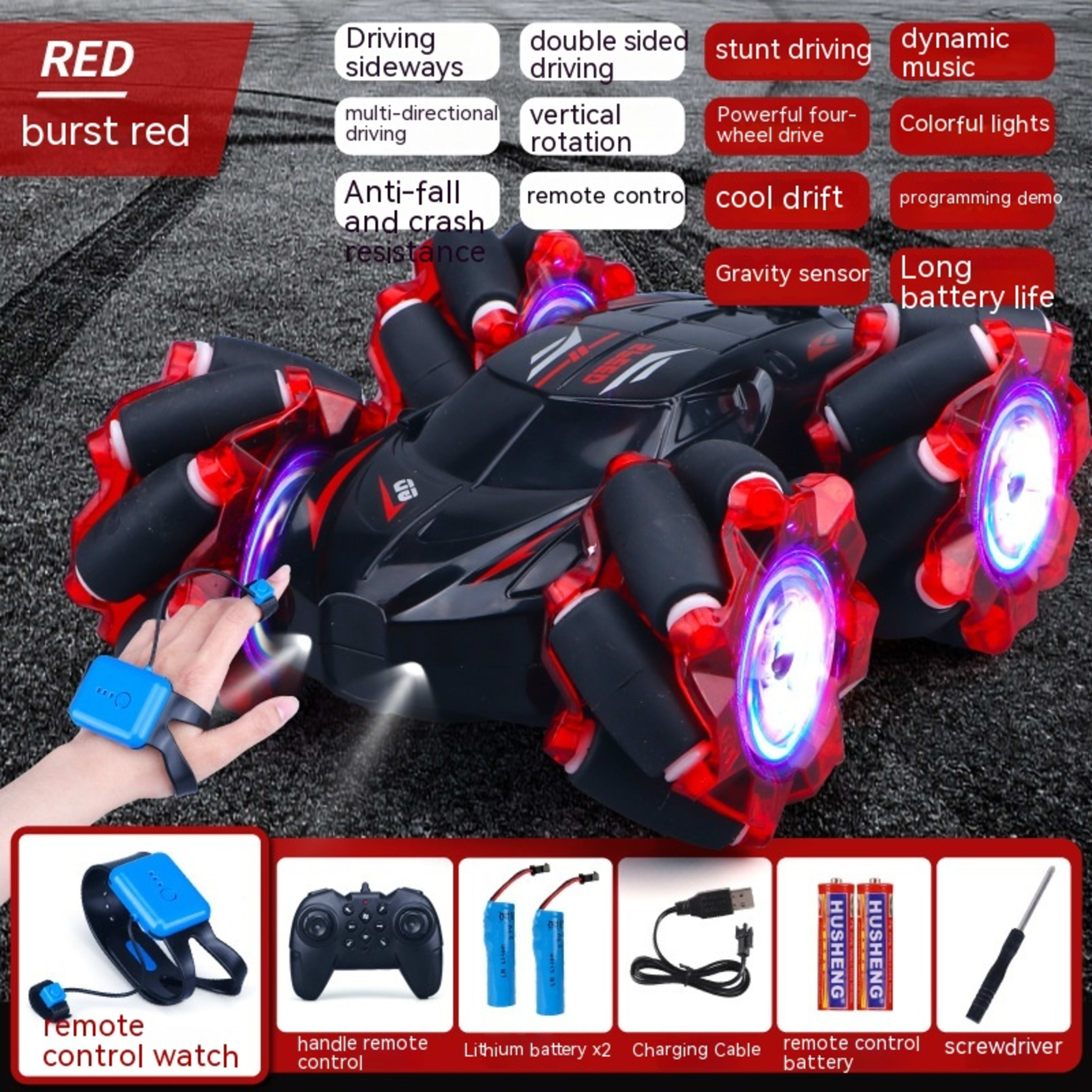 24G High-speed Wireless Remote Control Car Light Music Four-wheel Drive Double-sided Driving Flip Rotating Drift Car Stu 8