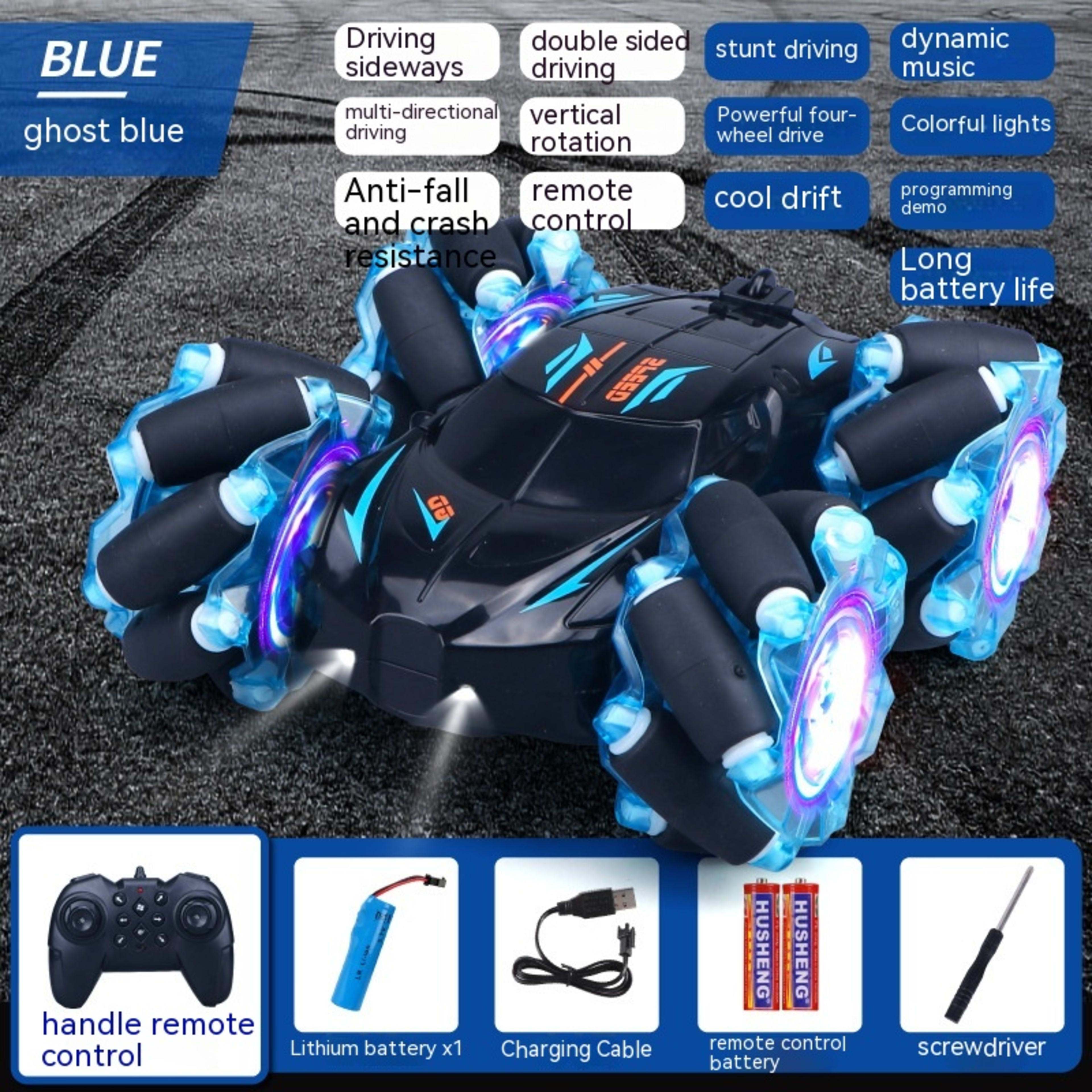 24G High-speed Wireless Remote Control Car Light Music Four-wheel Drive Double-sided Driving Flip Rotating Drift Car Stu 3