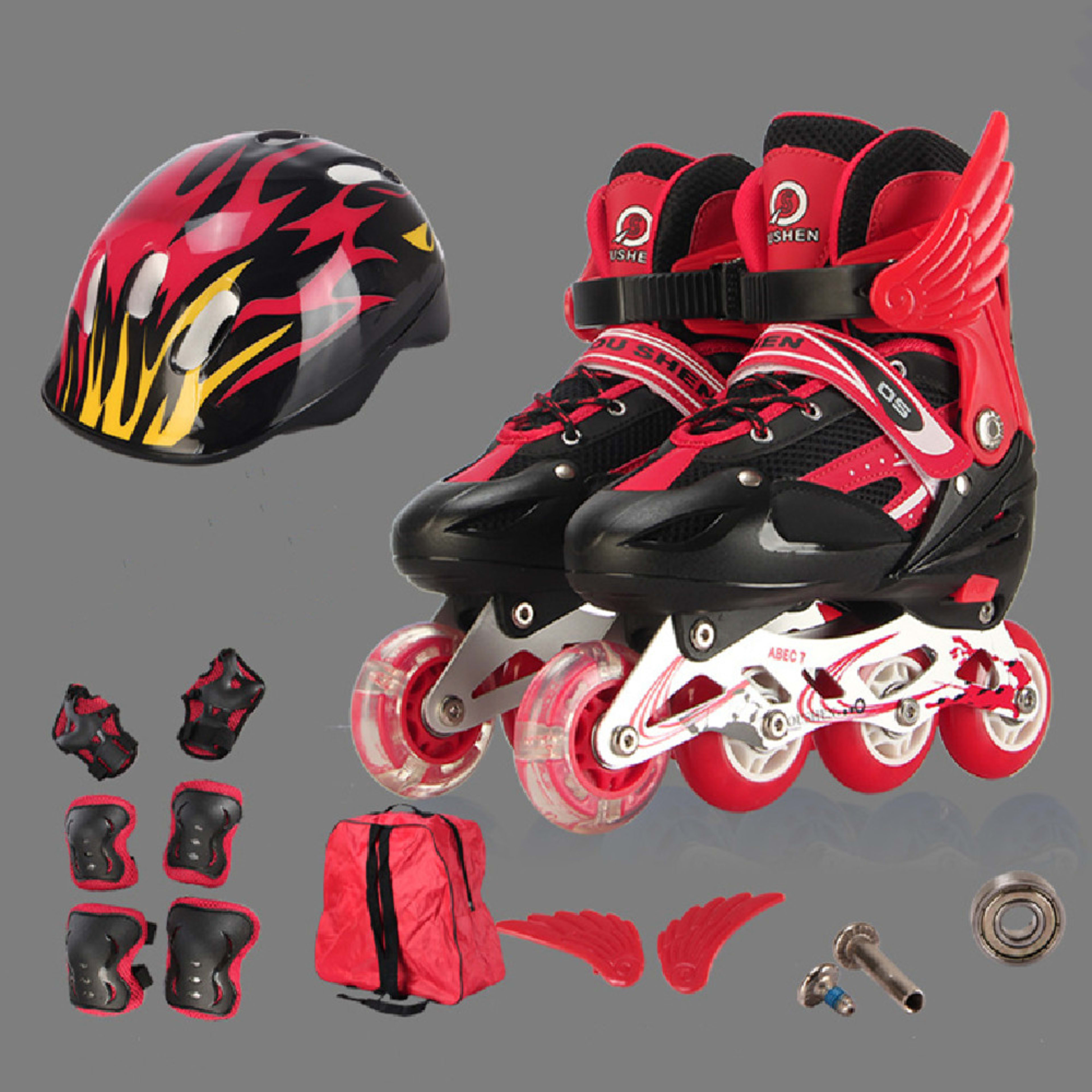 PU Single Adjustable Children The Skating Shoes 6