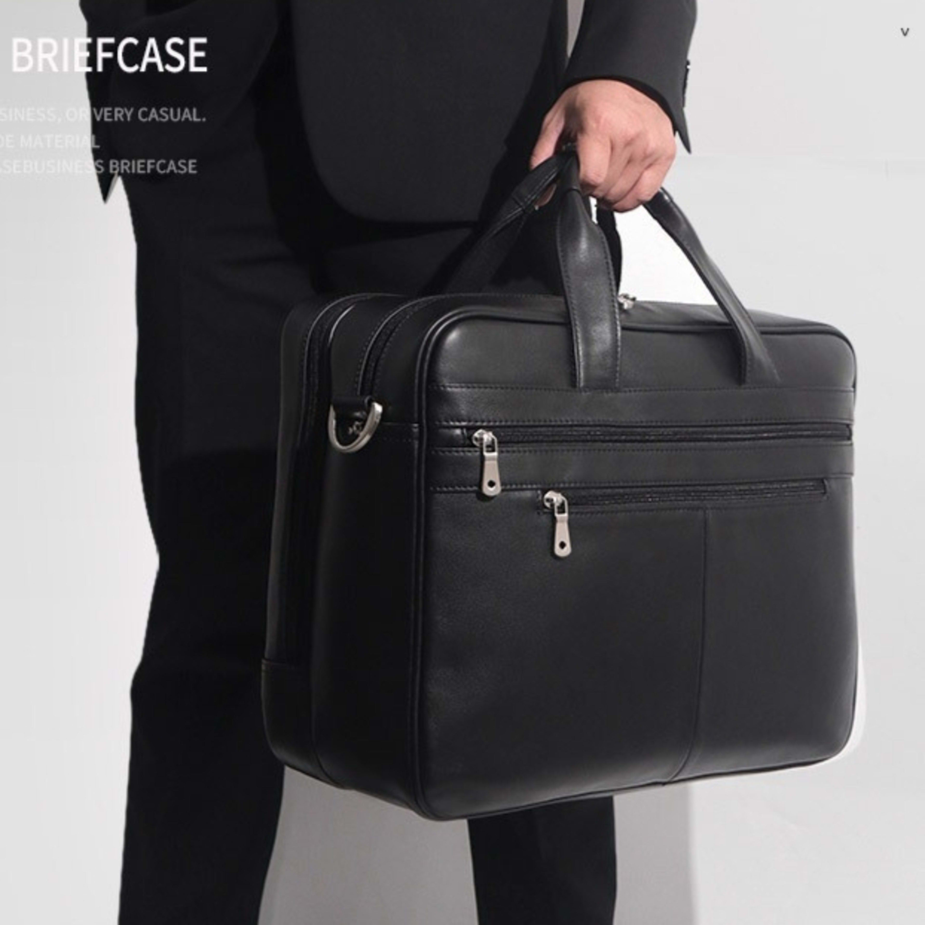 Leather Handbag Briefcase Napa Leather Comfortable Texture Men's Real-leather Bag 22