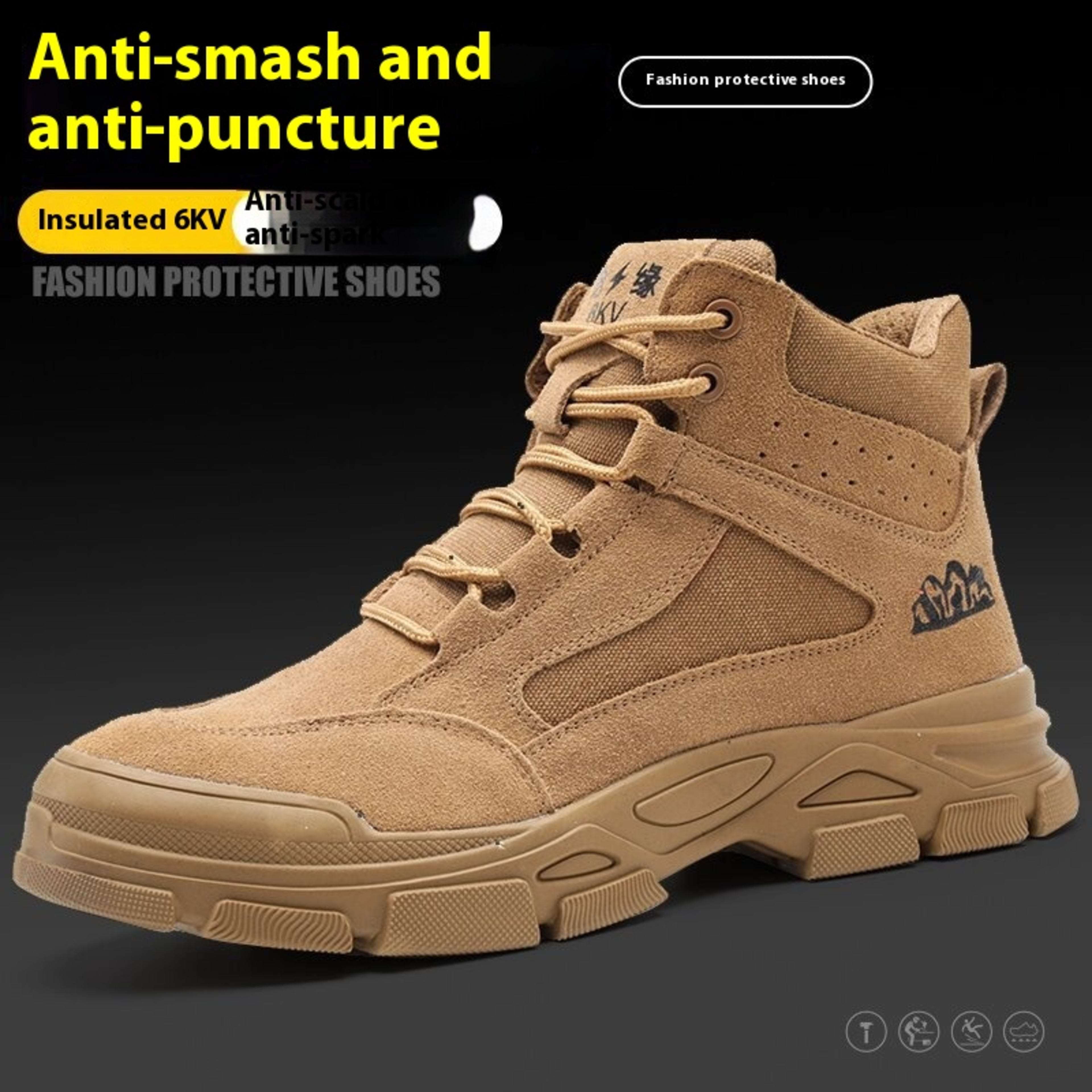 Men's Anti-smash And Anti-puncture Lightweight Wear-resistant Insulated Work Shoes 6