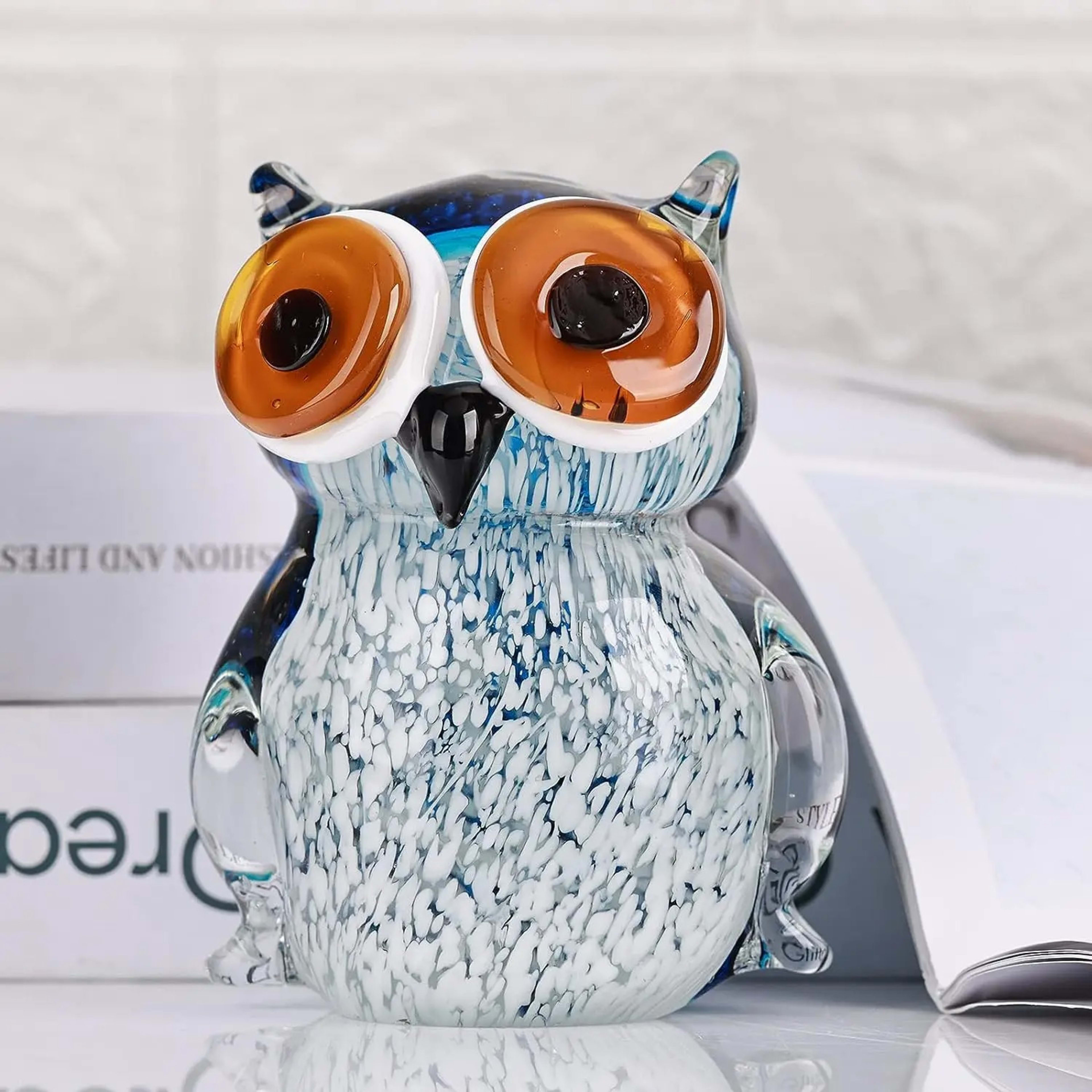 Creative And Cute Colored Glass Owl Home Ornaments 2