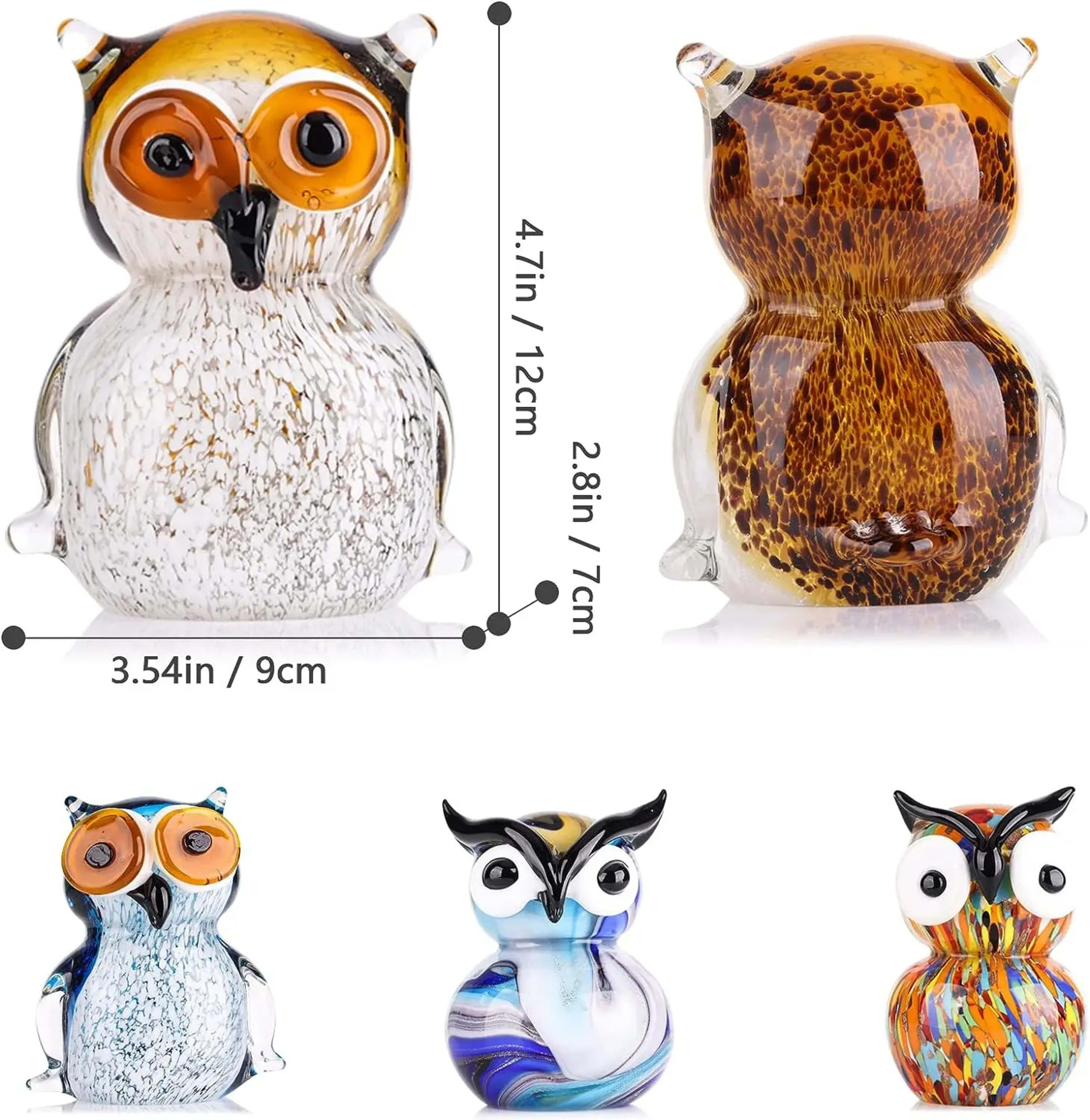 Creative And Cute Colored Glass Owl Home Ornaments 3