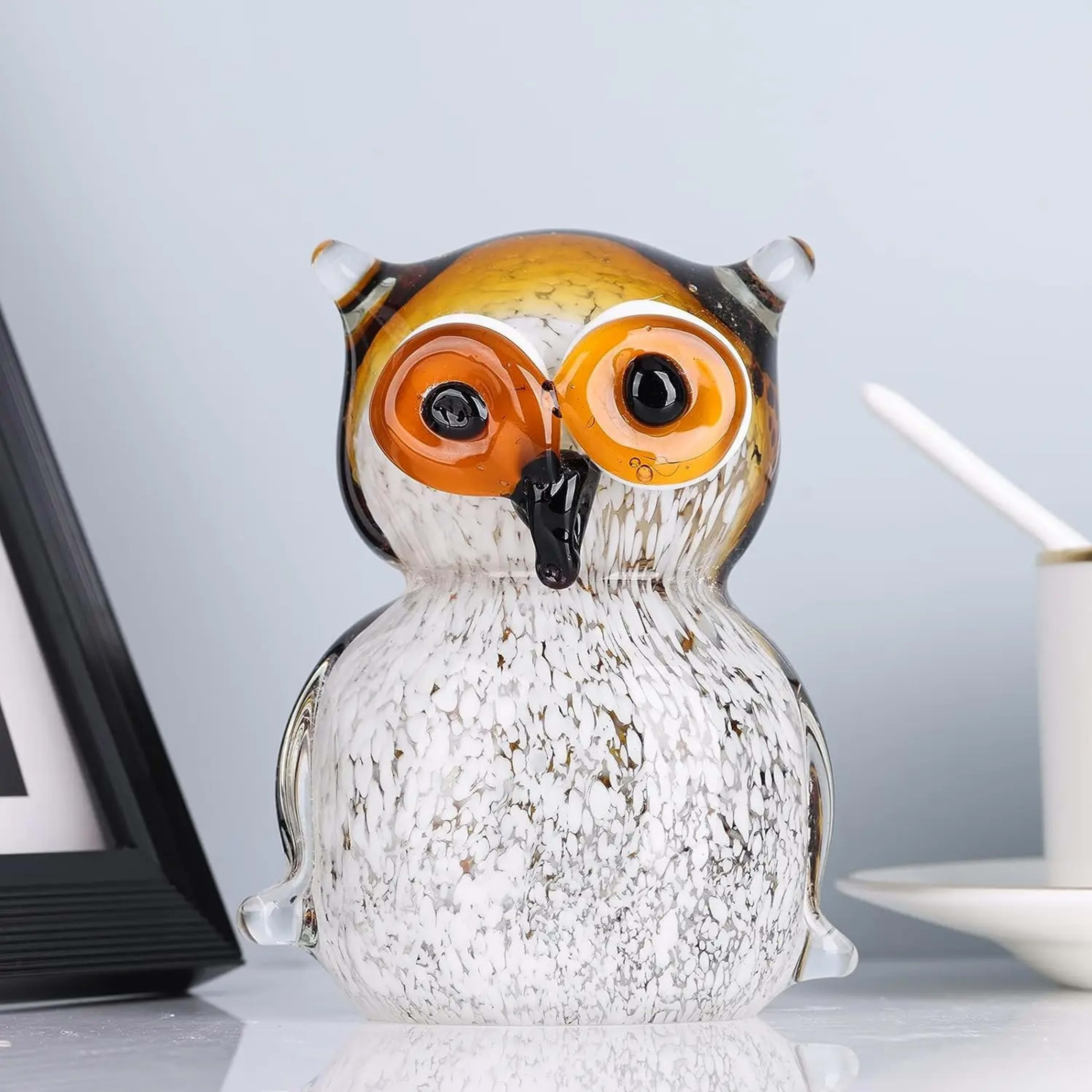Creative And Cute Colored Glass Owl Home Ornaments 5