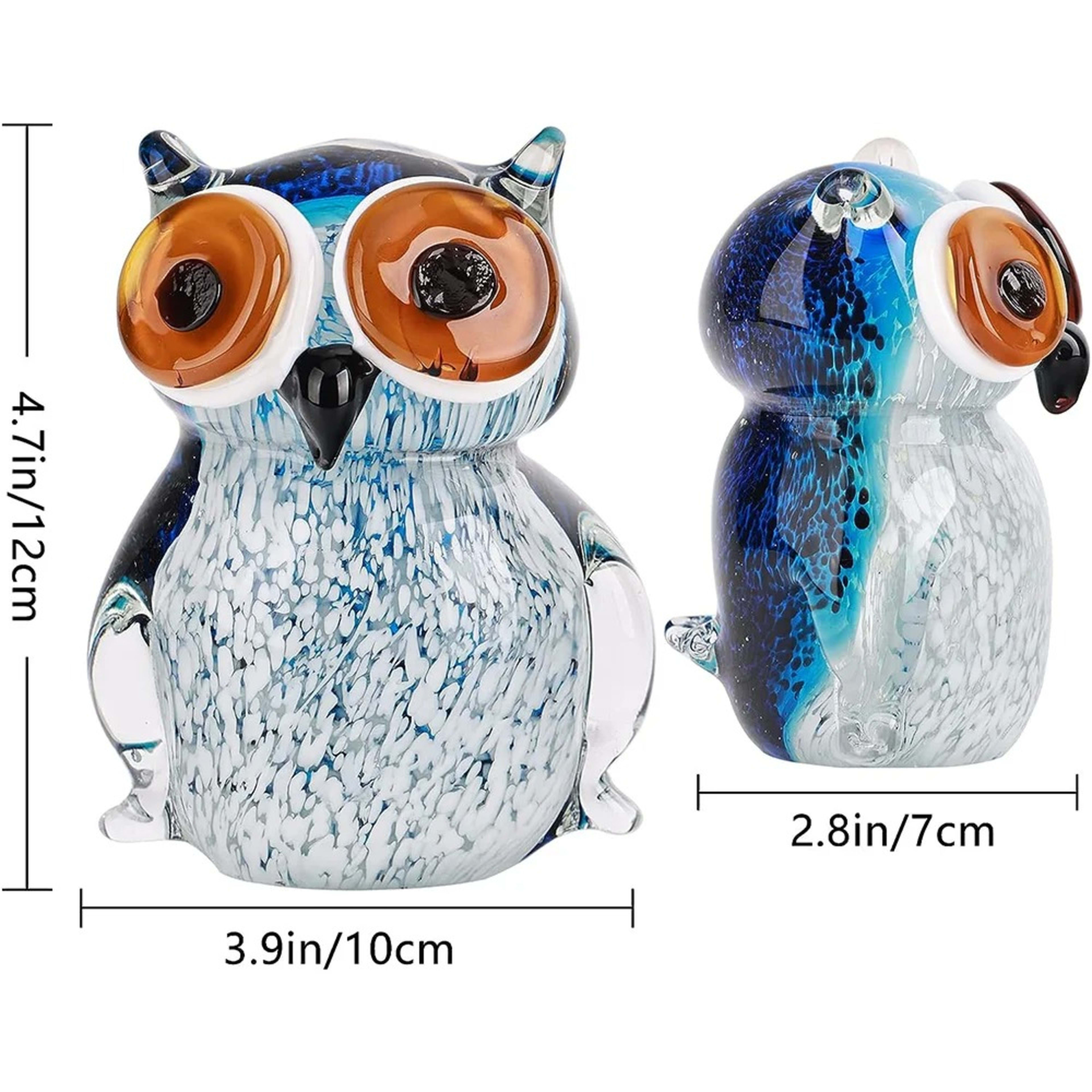 Creative And Cute Colored Glass Owl Home Ornaments 4