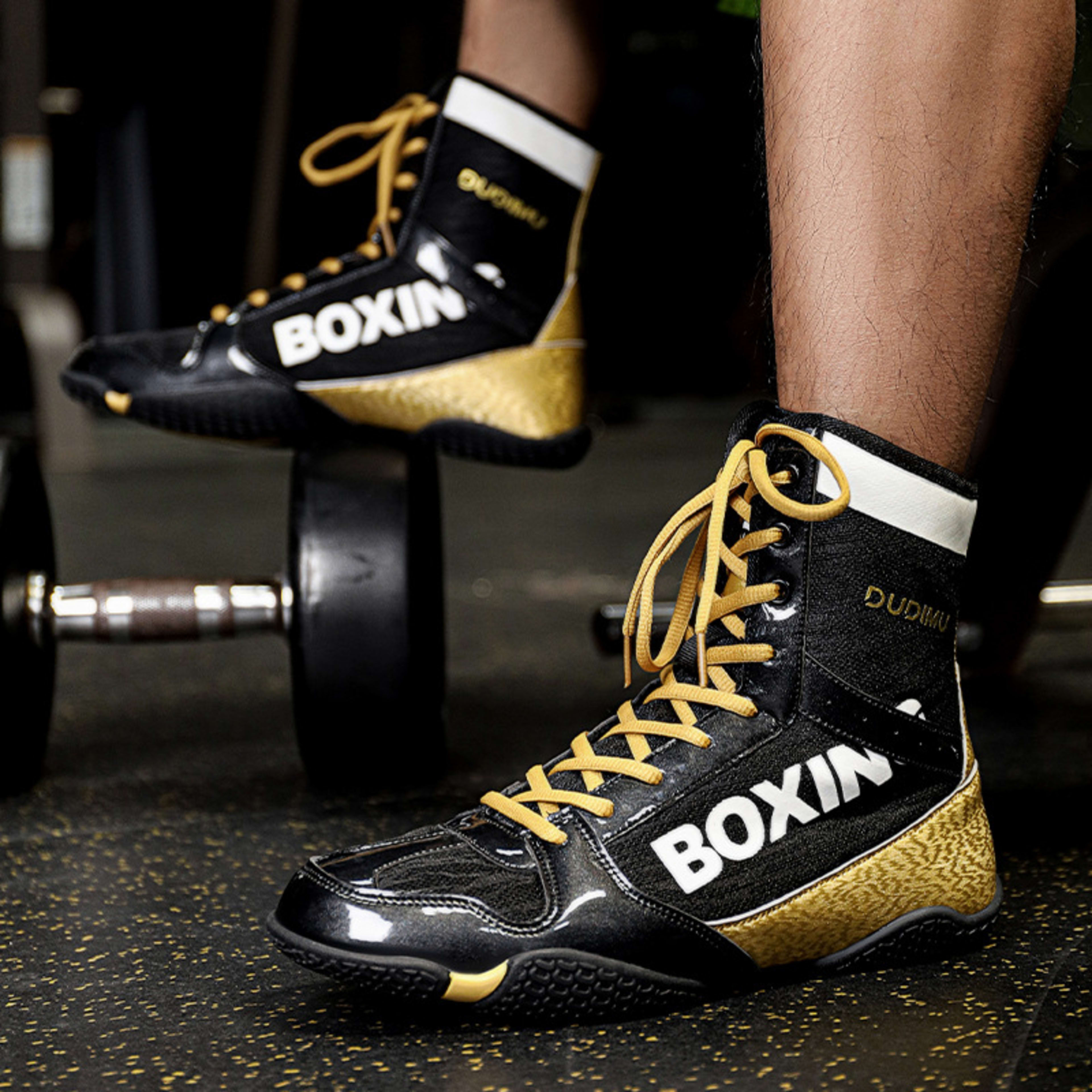Mixed Combat Training Wrestling Soft Sole High Top Fitness Lifting Shoes 4