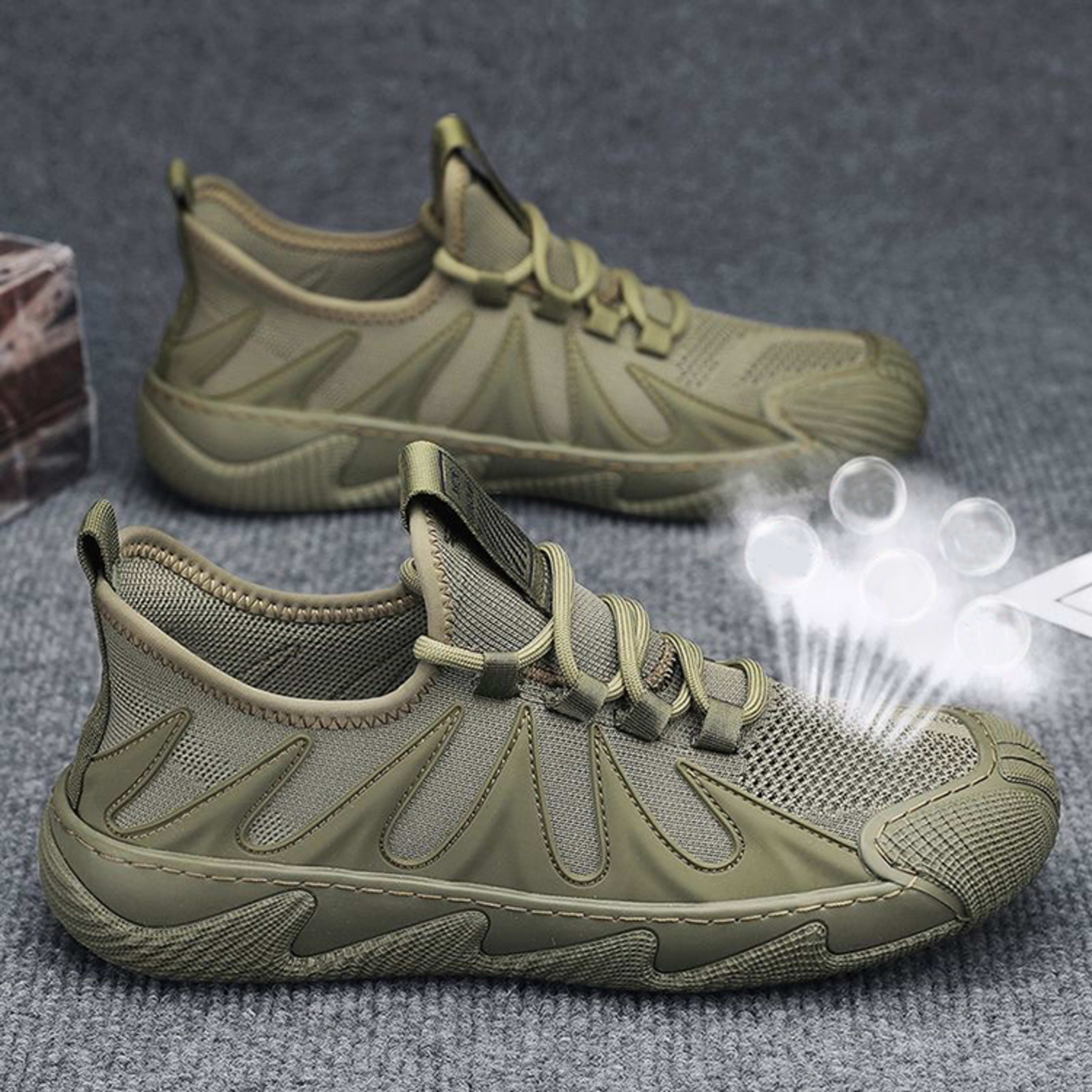 Breathable Mesh Sports Shoes Casual Lace-up Sneakers Men Non-slip Shoes 7