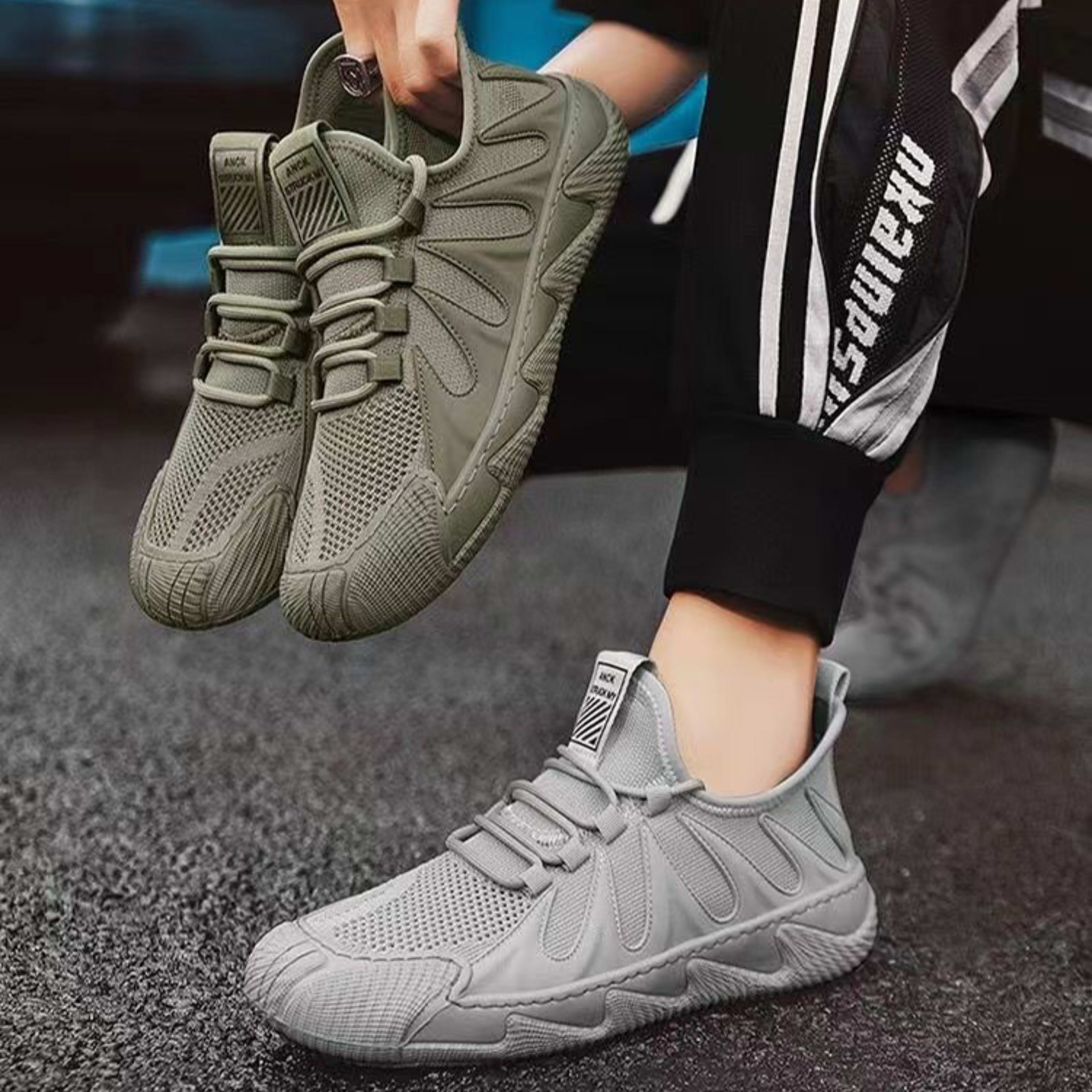 Breathable Mesh Sports Shoes Casual Lace-up Sneakers Men Non-slip Shoes 9