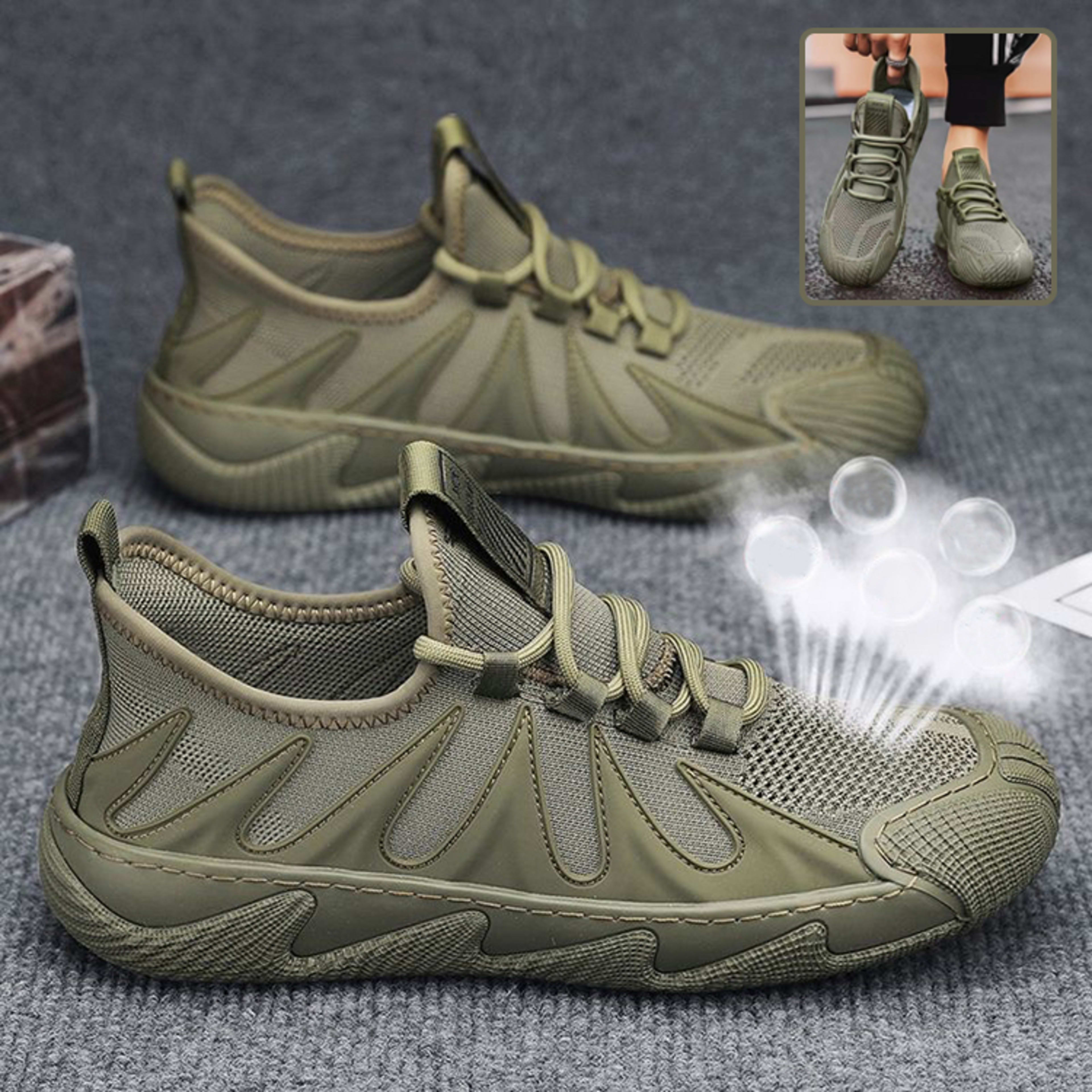 Breathable Mesh Sports Shoes Casual Lace-up Sneakers Men Non-slip Shoes 3