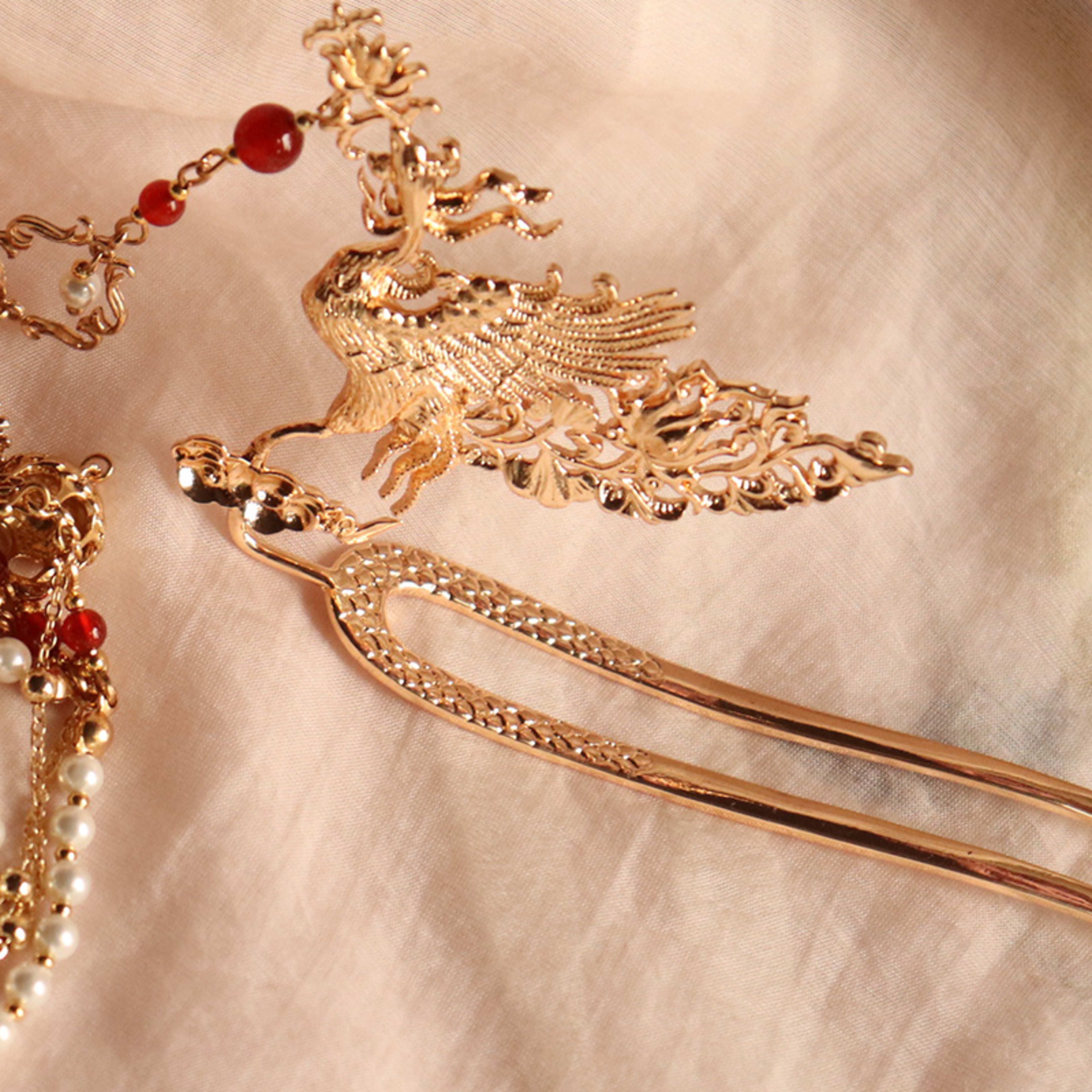 Gorgeous Archaistic Ancient Costume Pearl Tassel Phoenix Hairpin Hairpin Hairpin 6