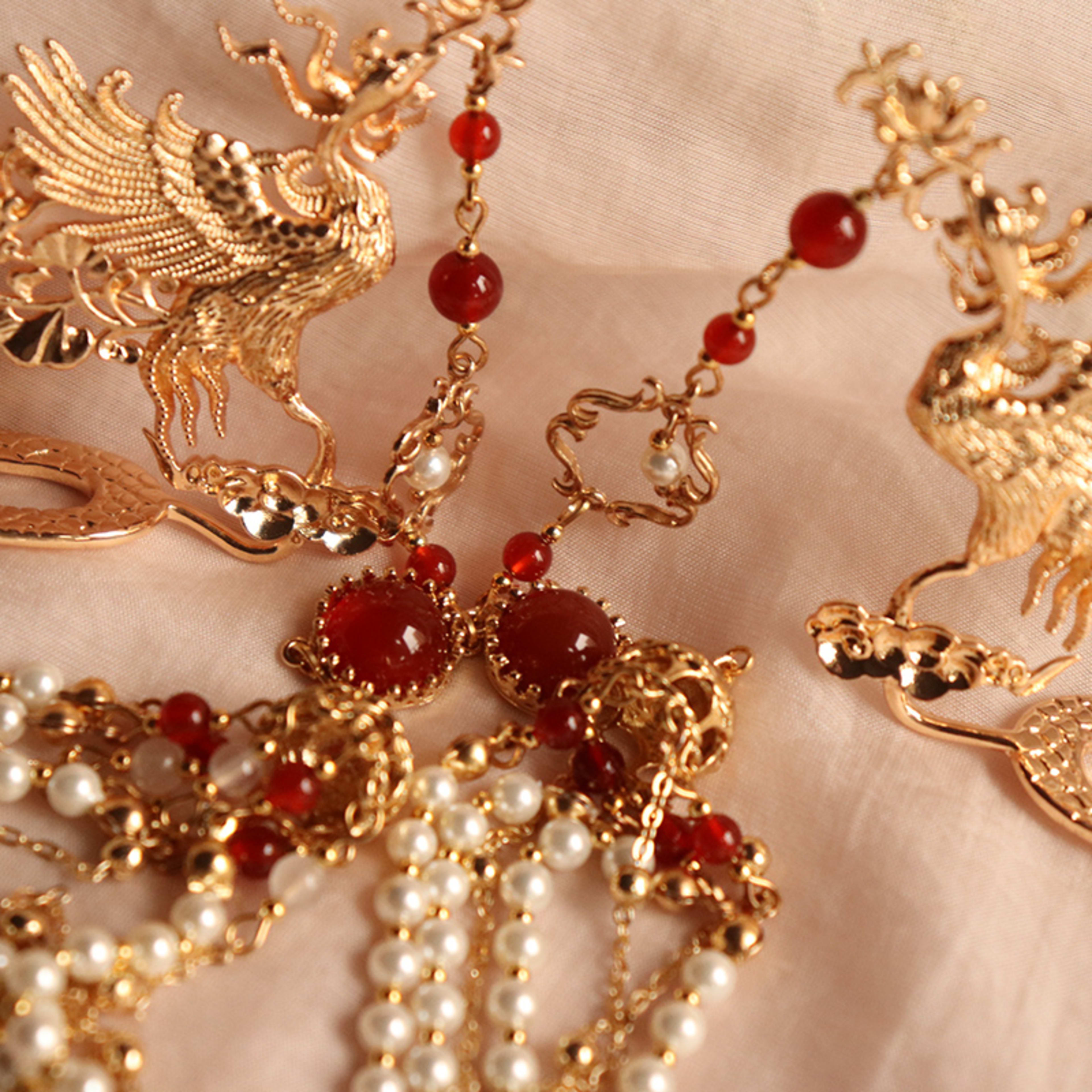 Gorgeous Archaistic Ancient Costume Pearl Tassel Phoenix Hairpin Hairpin Hairpin 2