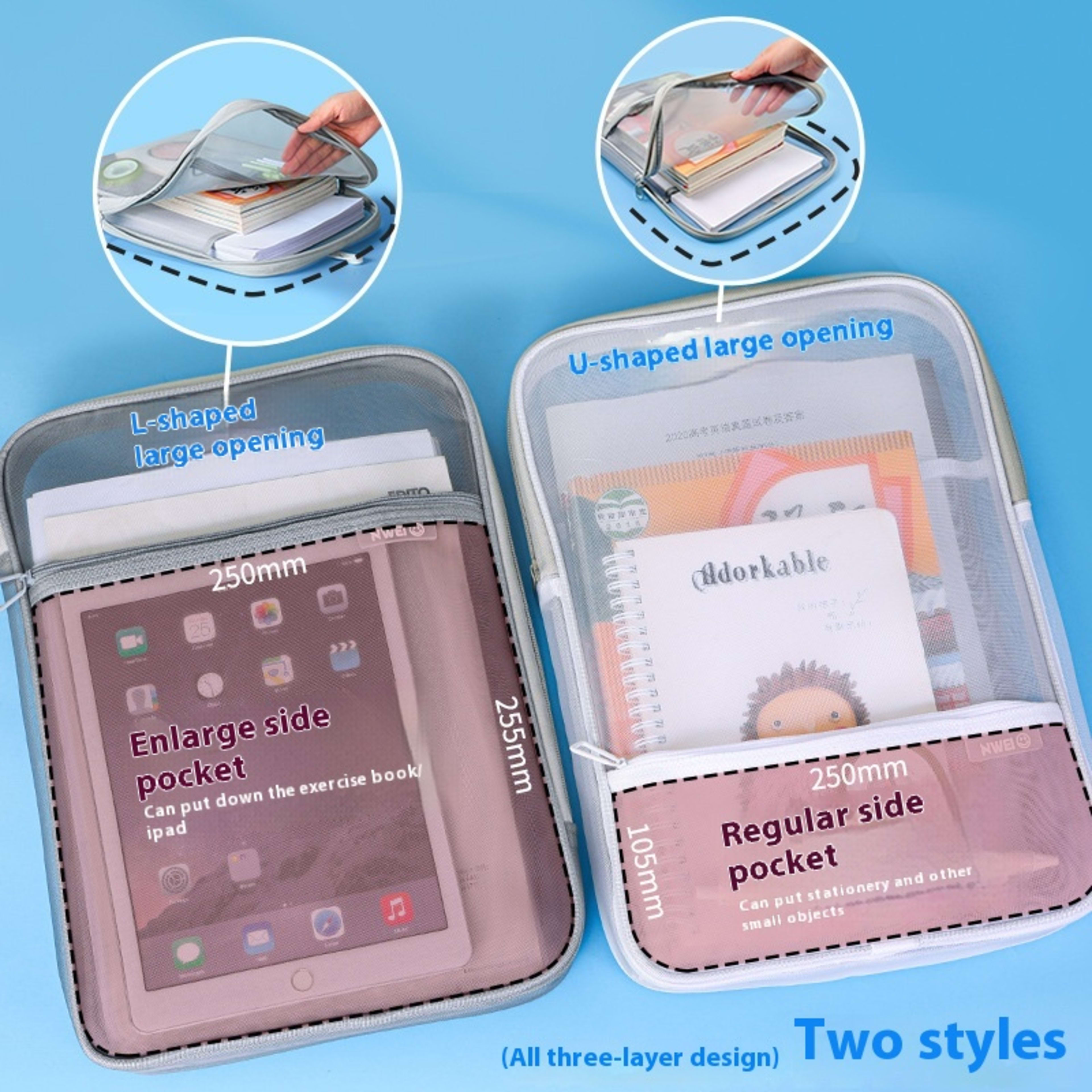 L-type Subject Subject Classification File Transparent Test Paper Storage Bag 8