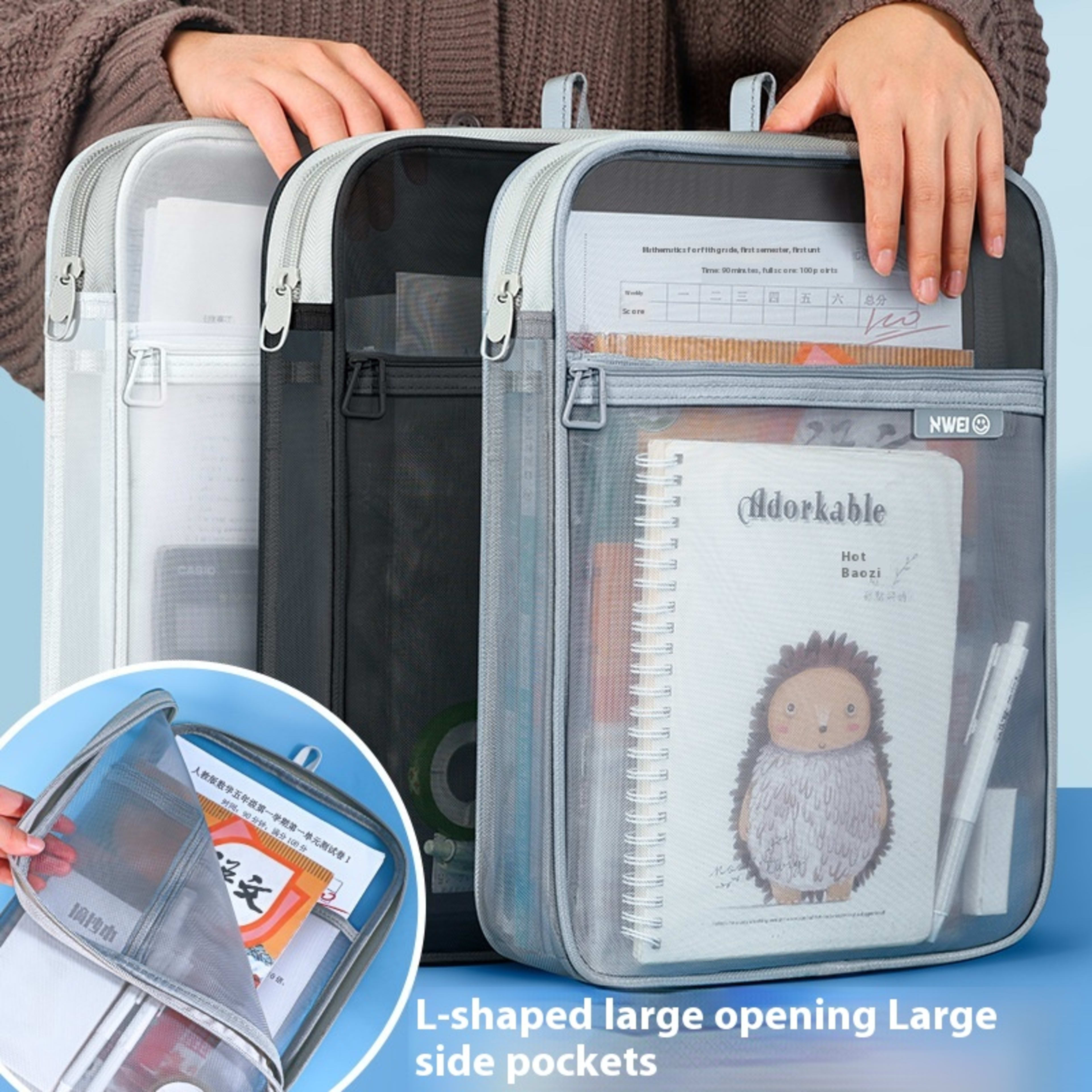 L-type Subject Subject Classification File Transparent Test Paper Storage Bag 3