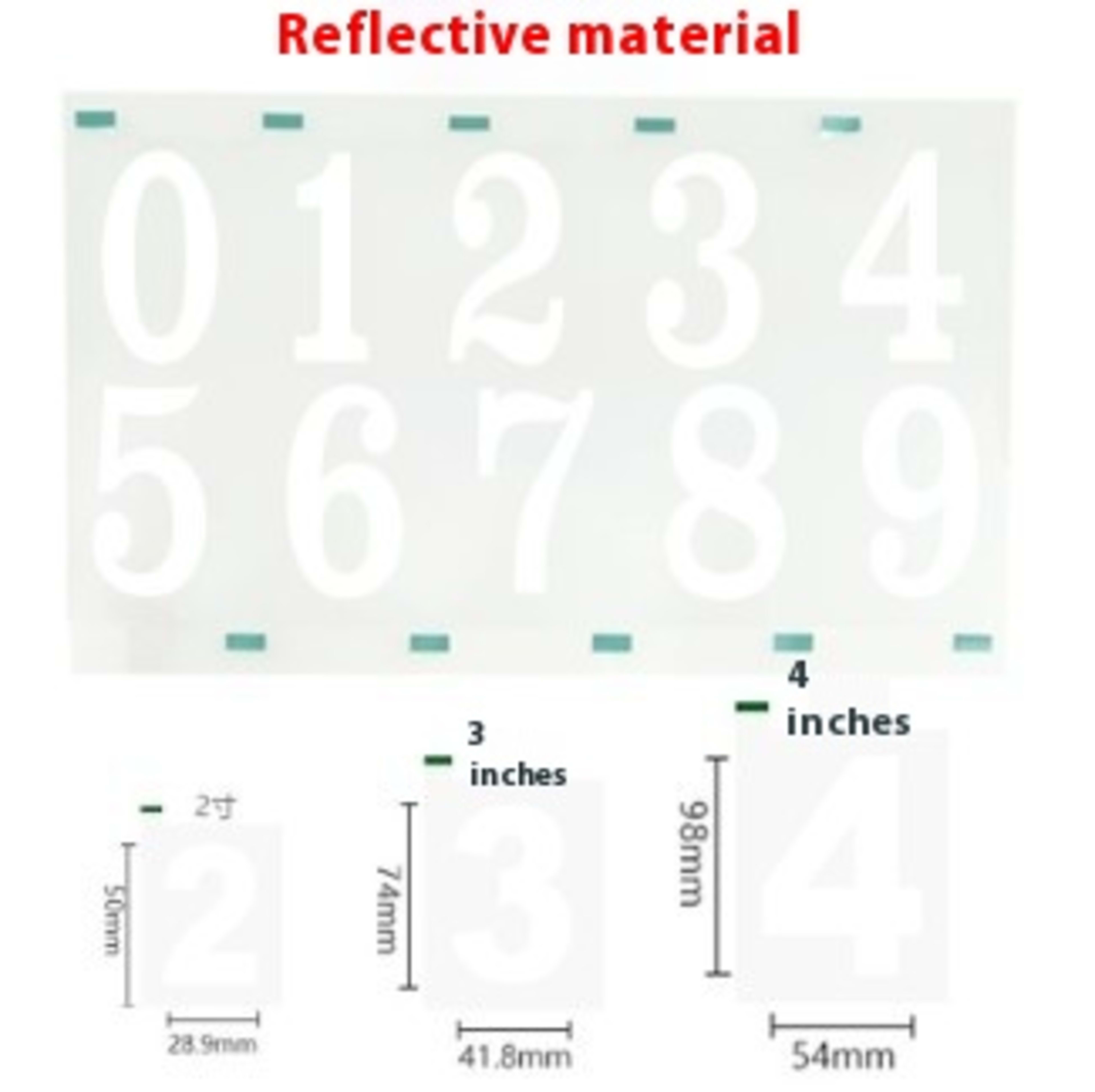 High Temperature Resistant Signboard Reflective Waterproof Pvc Adhesive Number Paper 4