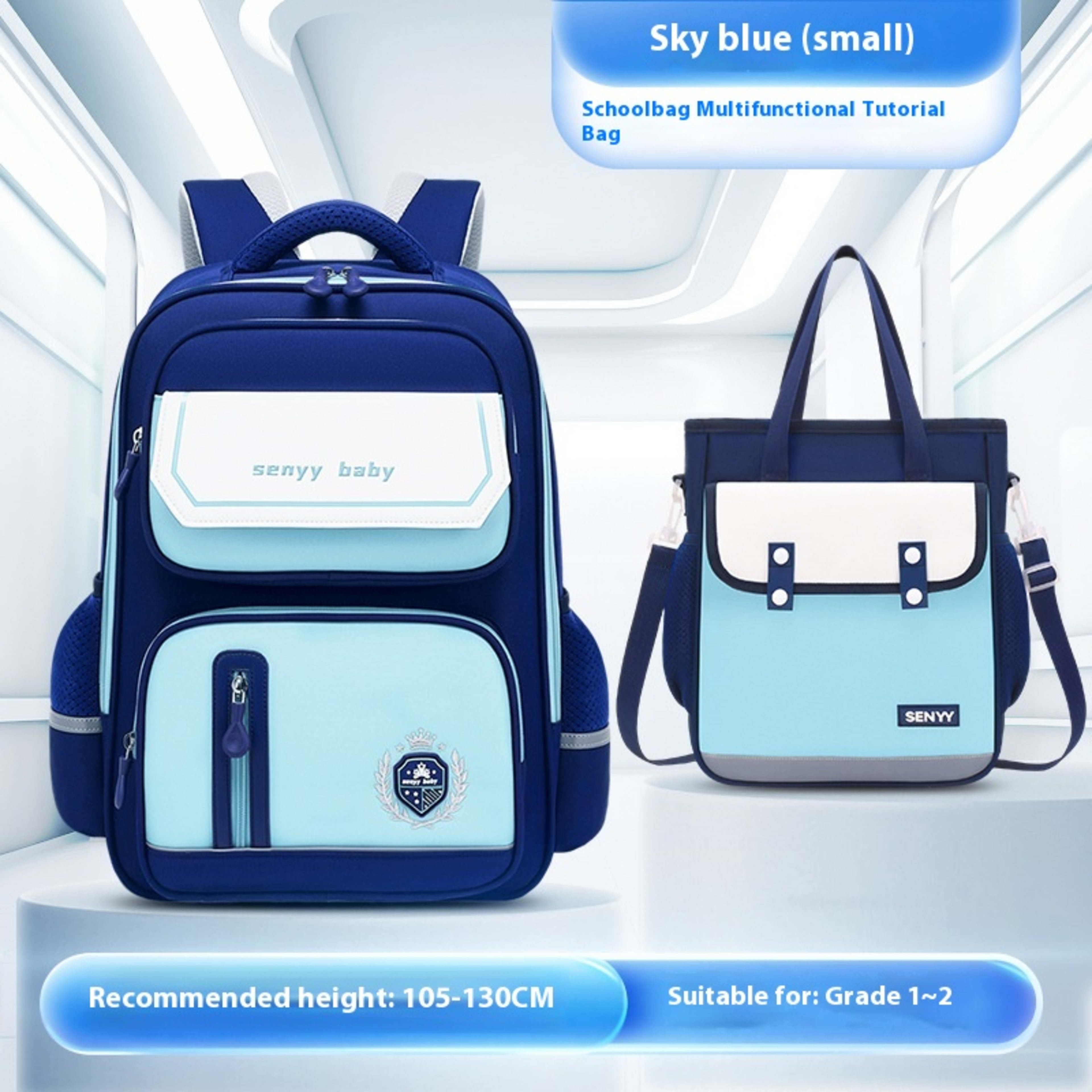 Children's Spine Protector Backpack With Water-repellent Large Capacity Oxford Cloth School Bag 29