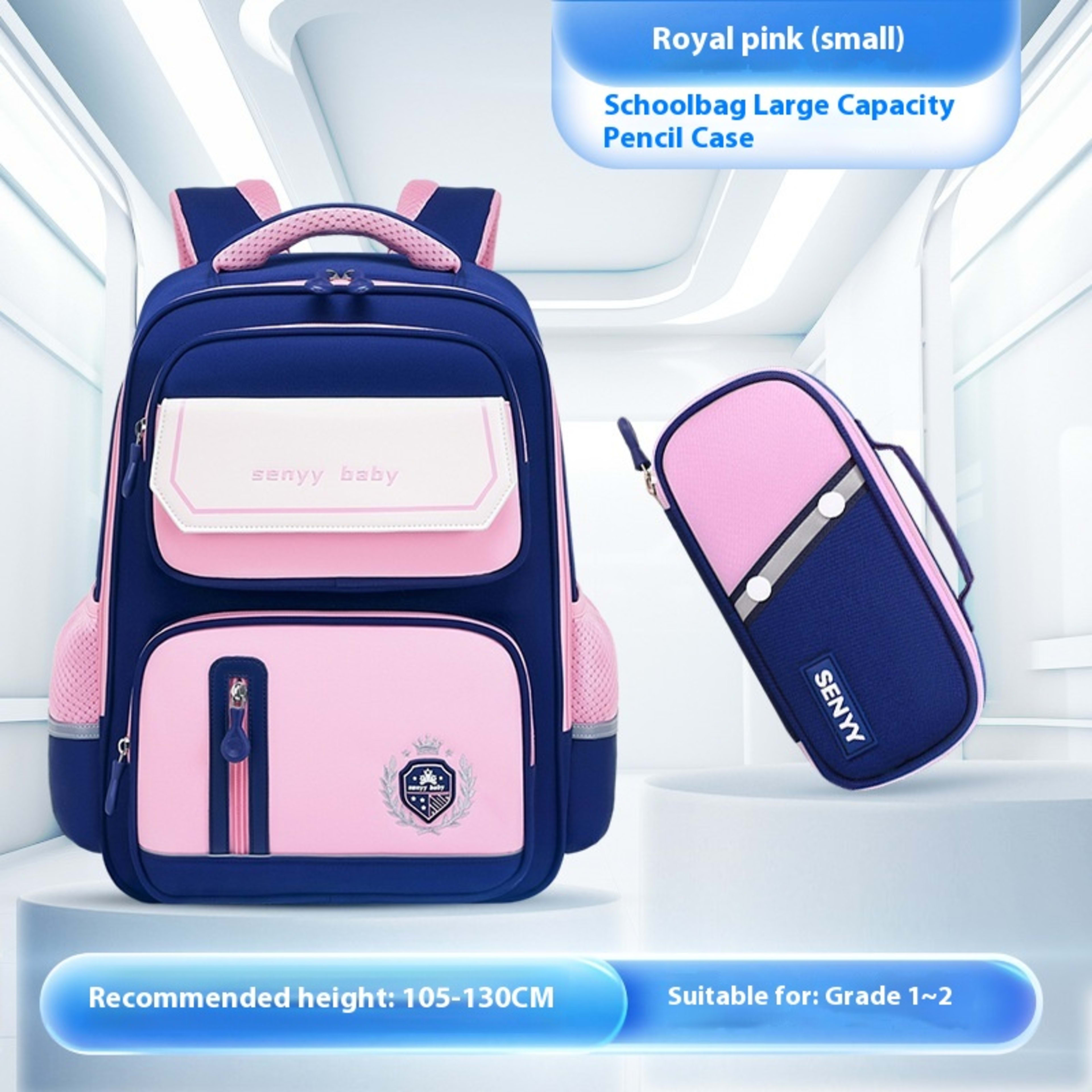 Children's Spine Protector Backpack With Water-repellent Large Capacity Oxford Cloth School Bag 47