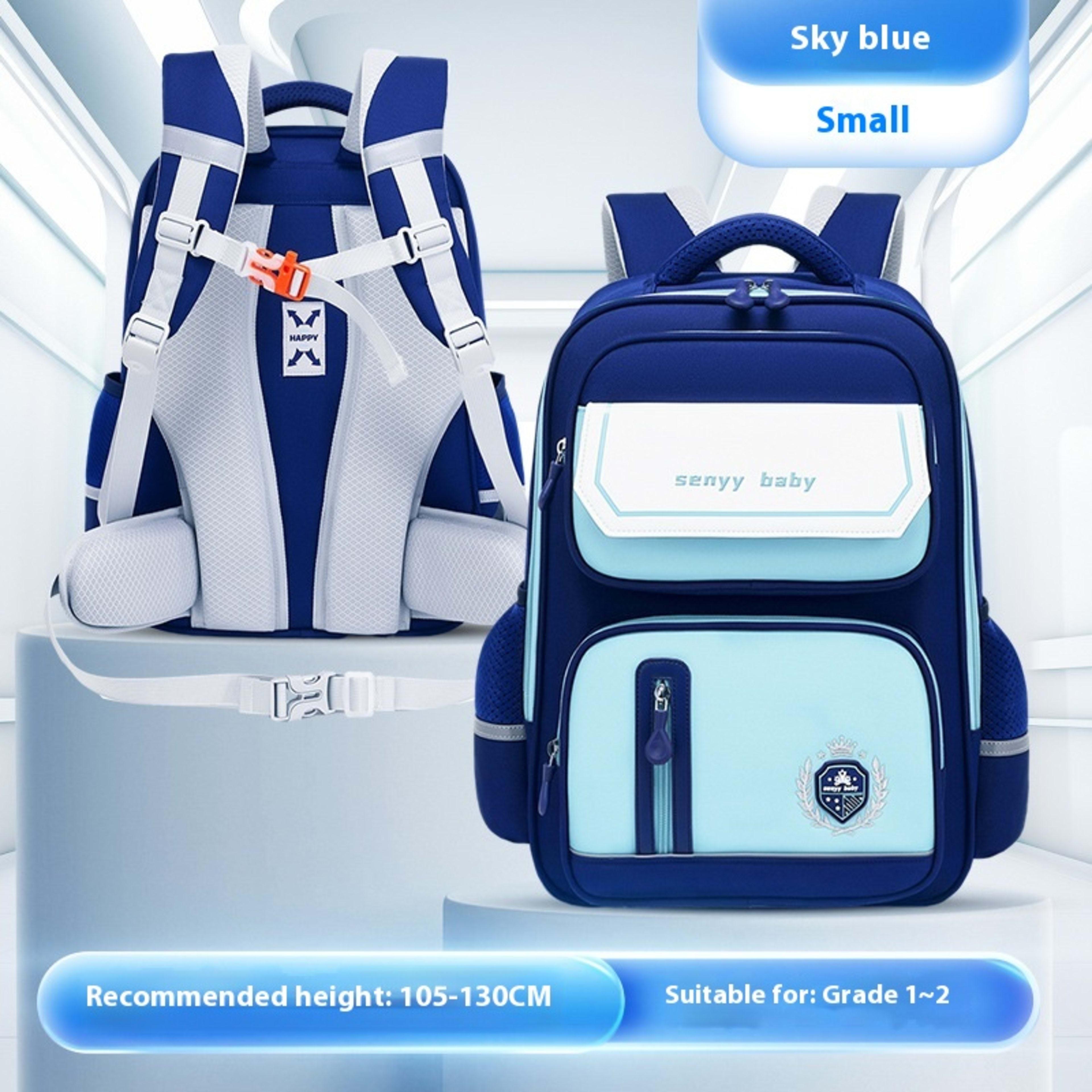 Children's Spine Protector Backpack With Water-repellent Large Capacity Oxford Cloth School Bag 36