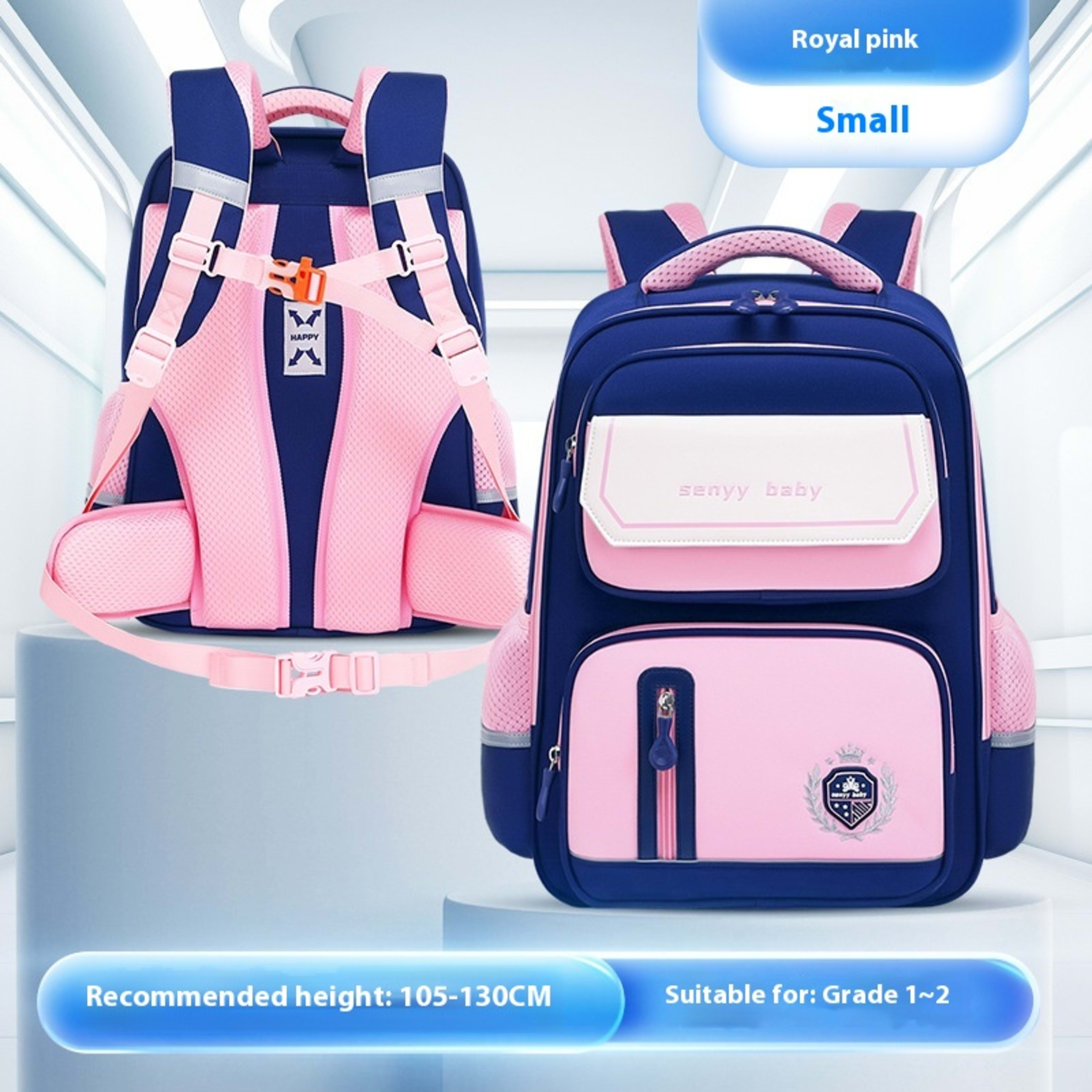Children's Spine Protector Backpack With Water-repellent Large Capacity Oxford Cloth School Bag 34
