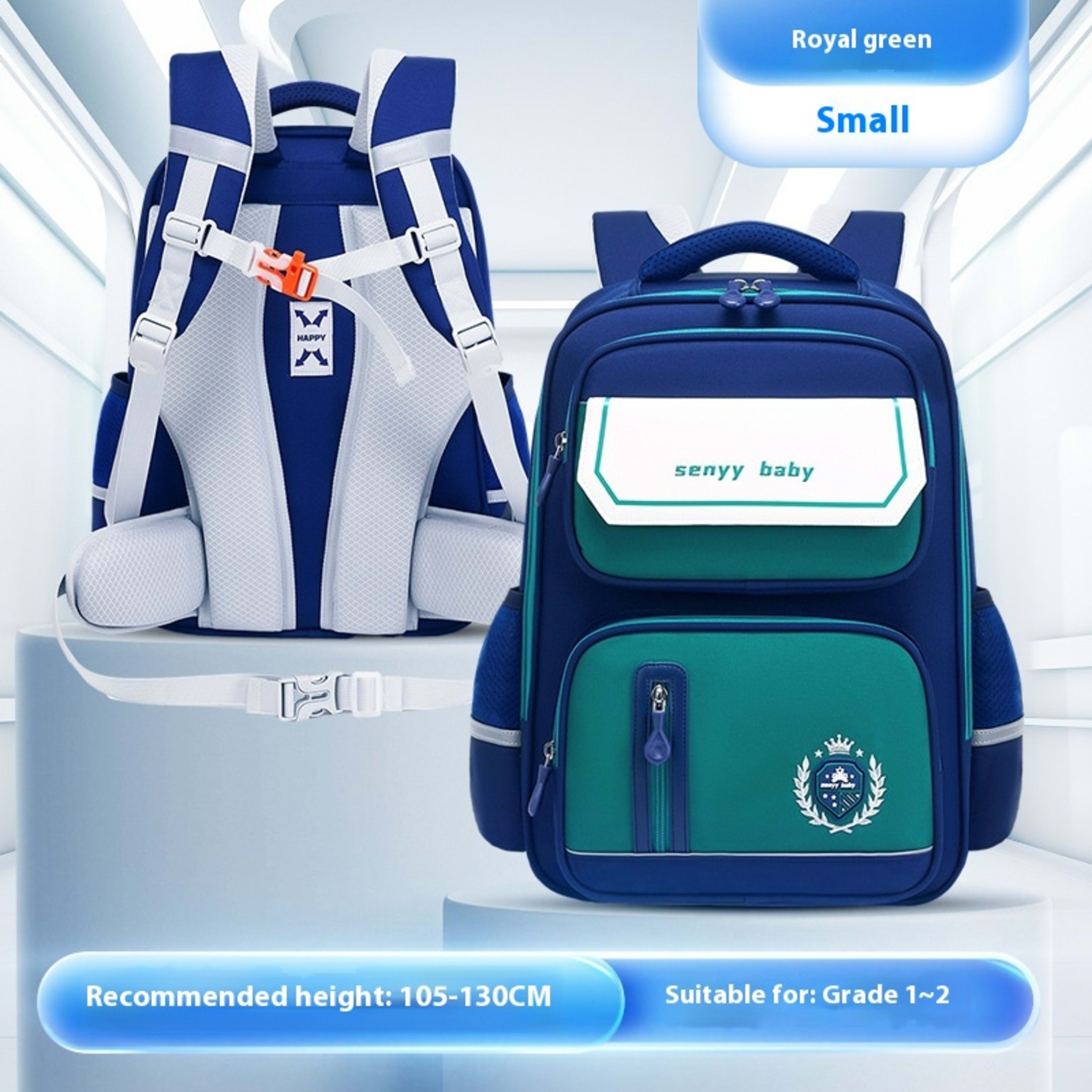 Children's Spine Protector Backpack With Water-repellent Large Capacity Oxford Cloth School Bag 27