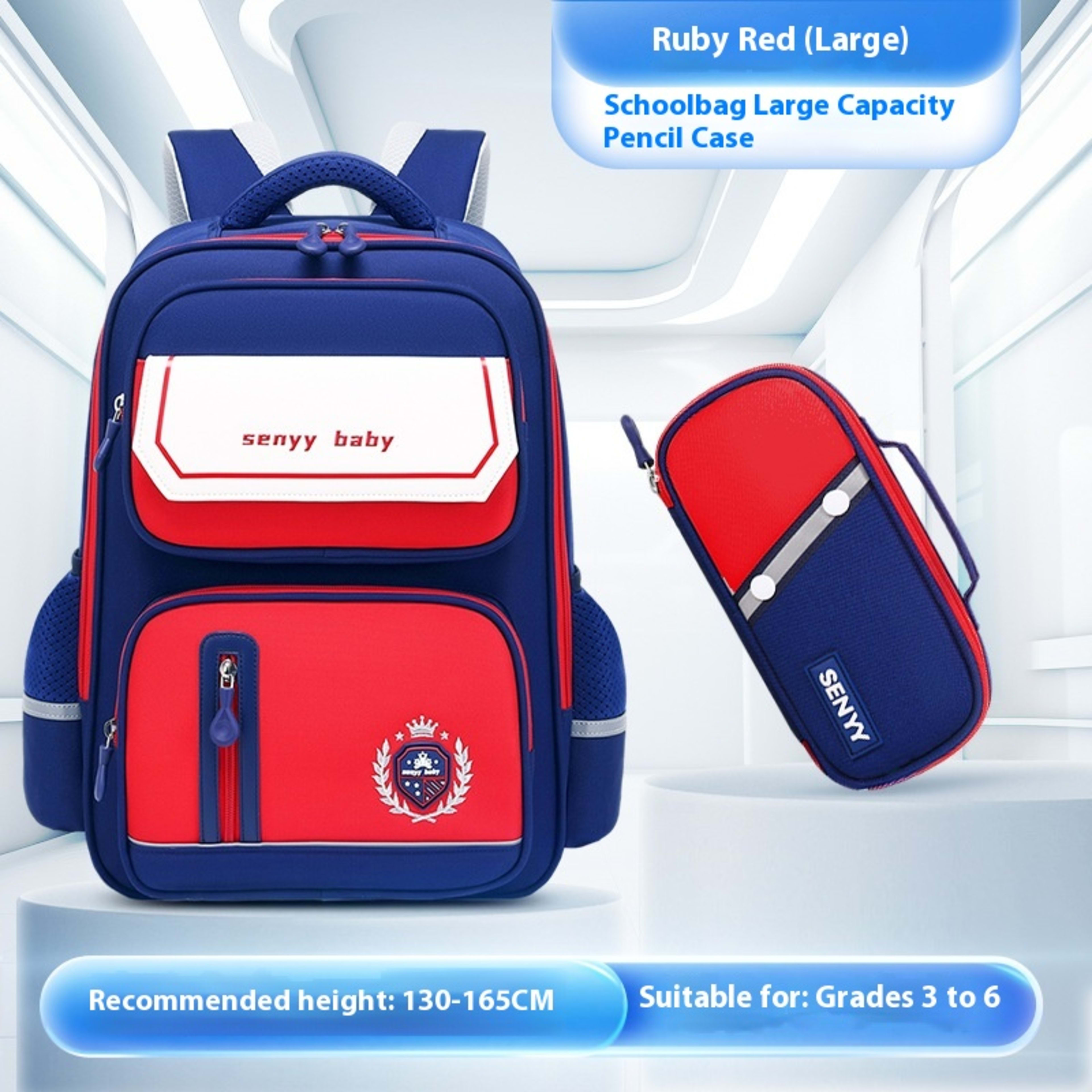 Children's Spine Protector Backpack With Water-repellent Large Capacity Oxford Cloth School Bag 3